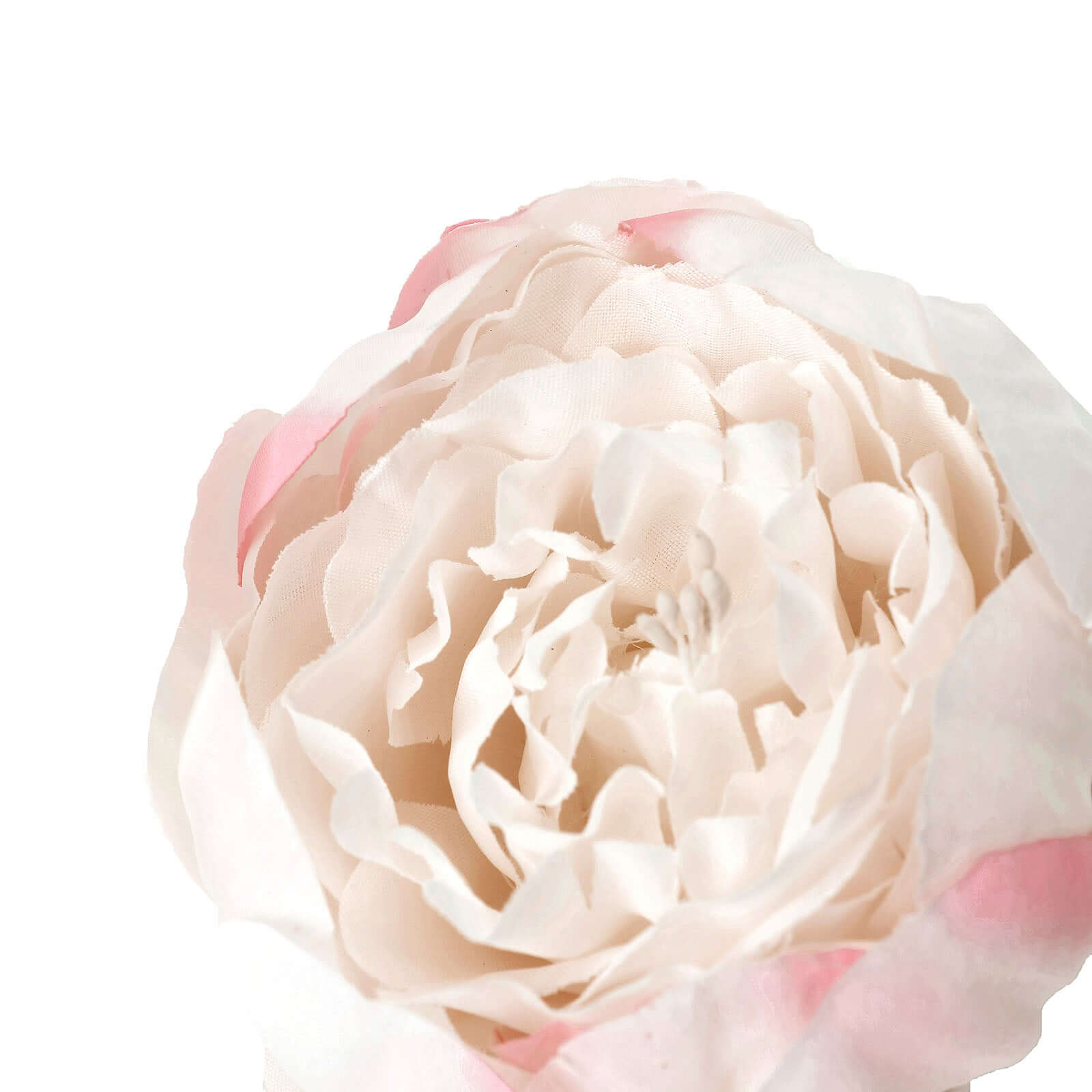 10-Piece Set of Blush Artificial Peony Flower Heads for DIY Events and Floral Crafts