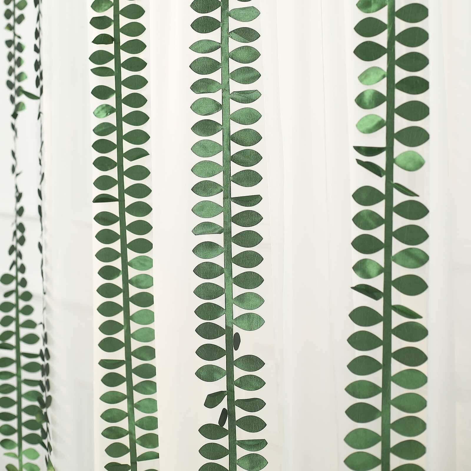 50ft Green Taffeta Ribbon Sash with 4 - Leaf Petal Design - Ideal Artificial Fabric Garland for Decor