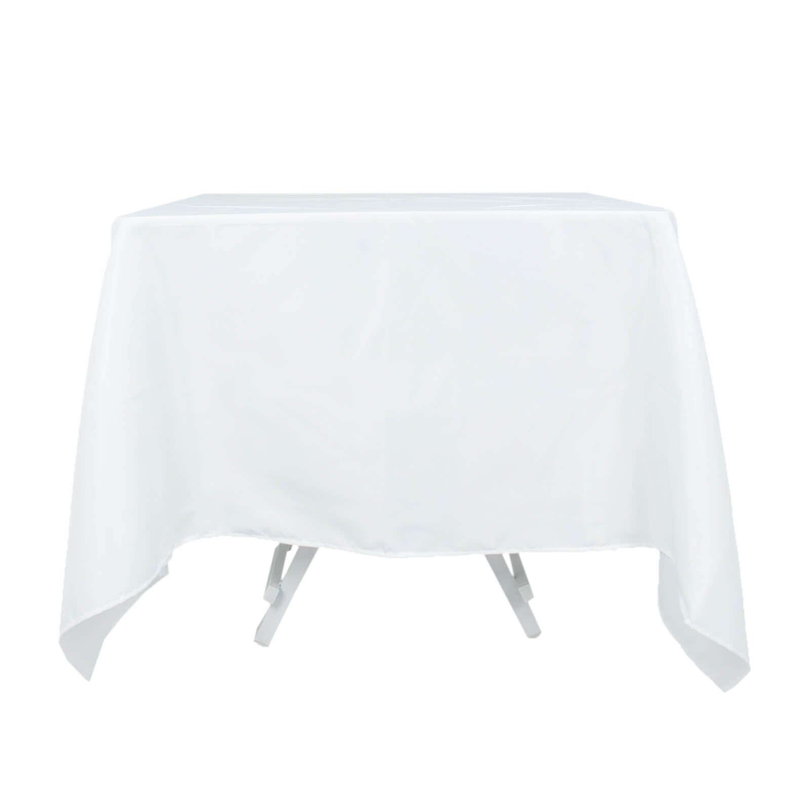 220GSM Wrinkle-Resistant White Premium Polyester 70x70 Square Tablecloth for Stylish Events