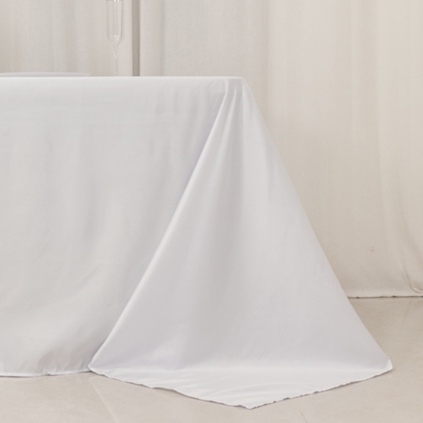 Luxury White Lamour Satin Rectangle Tablecloth 90x156 - Ideal for Stylish Events