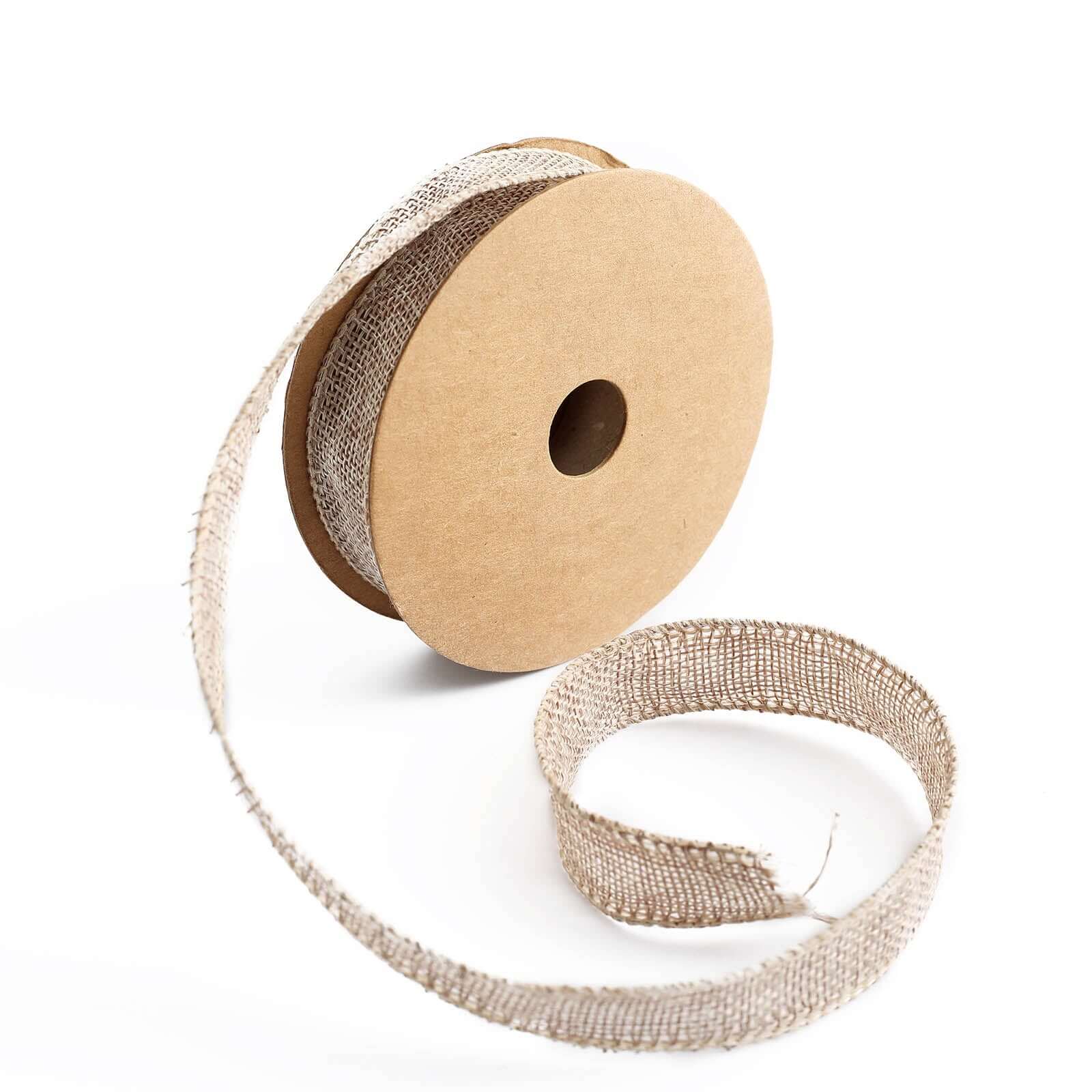 10 Yards 7/8 Natural Tone Jute Burlap Ribbons - Ideal for Decor
