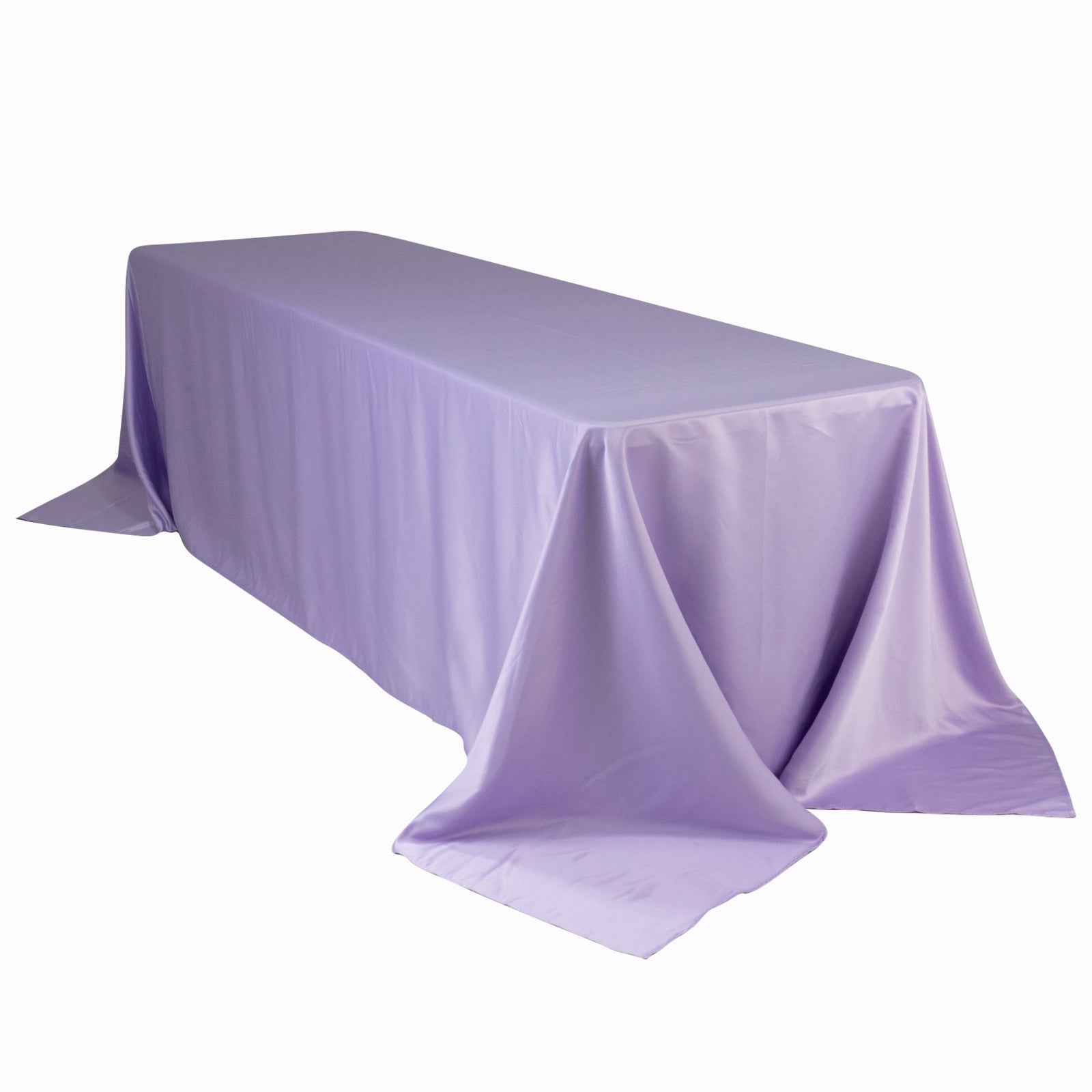 Luxury Lamour Satin Rectangle Tablecloth in Lavender Lilac - Soft & Seamless!