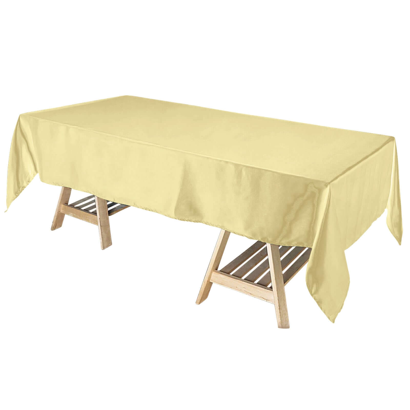 Champagne Satin Rectangular 60x102 Tablecloth - Lustrous & Stain-Resistant