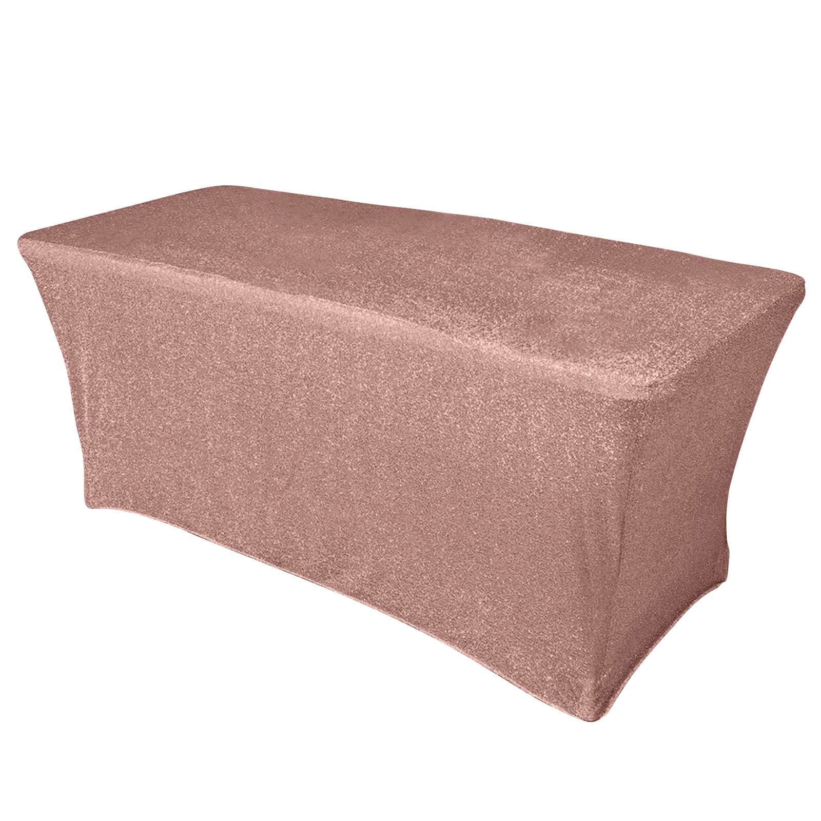 Hot! Rose Gold Glittered Stretch Spandex Tablecloth for Events