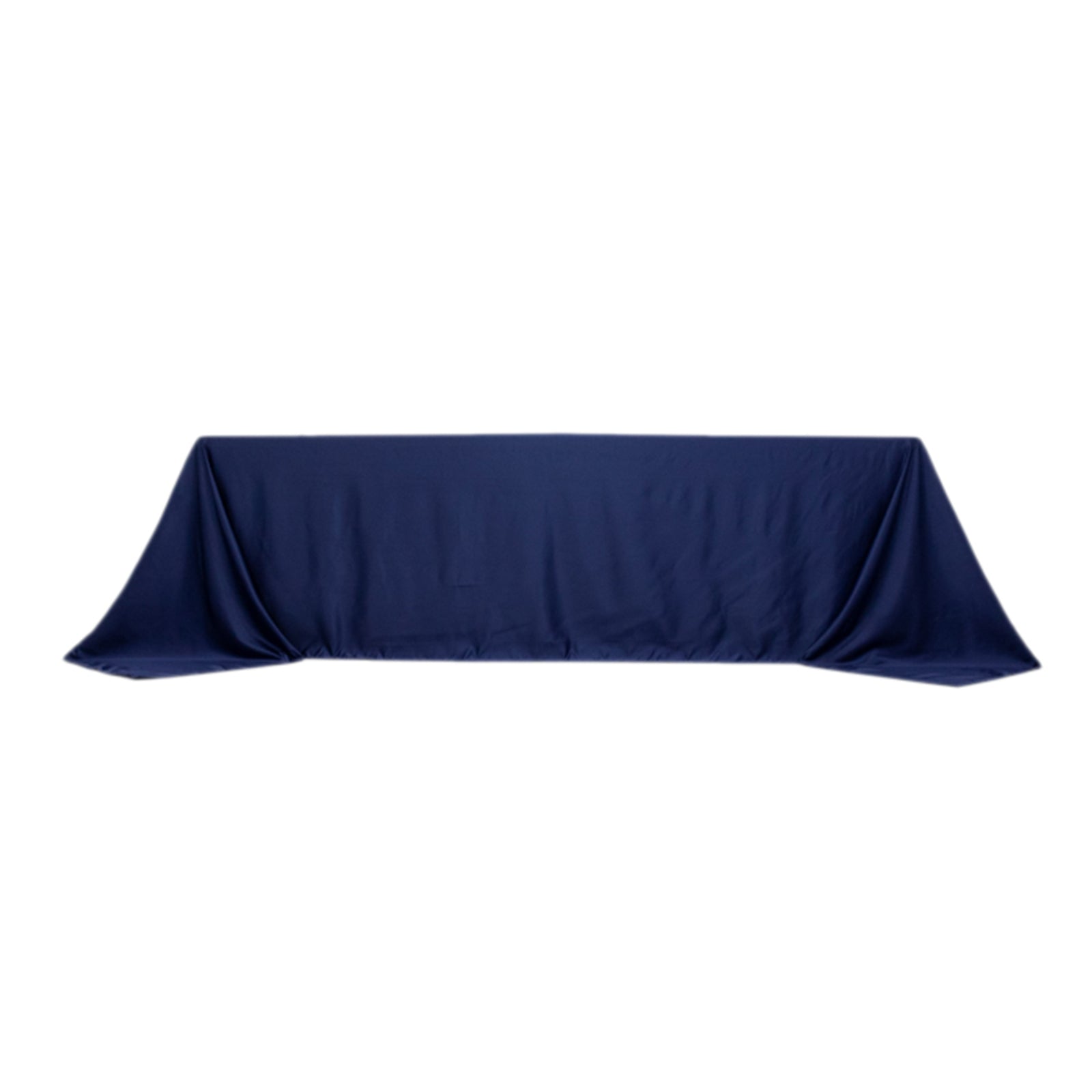 Luxurious Navy Blue Lamour Satin Rectangle Tablecloth 90x156 - Soft & Seamless
