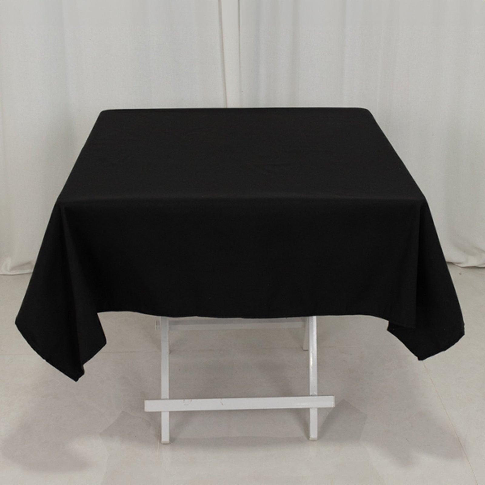 Black 54x54 Square Wrinkle-Resistant Cotton Blend Tablecloth for Modern Tables - Great Deal