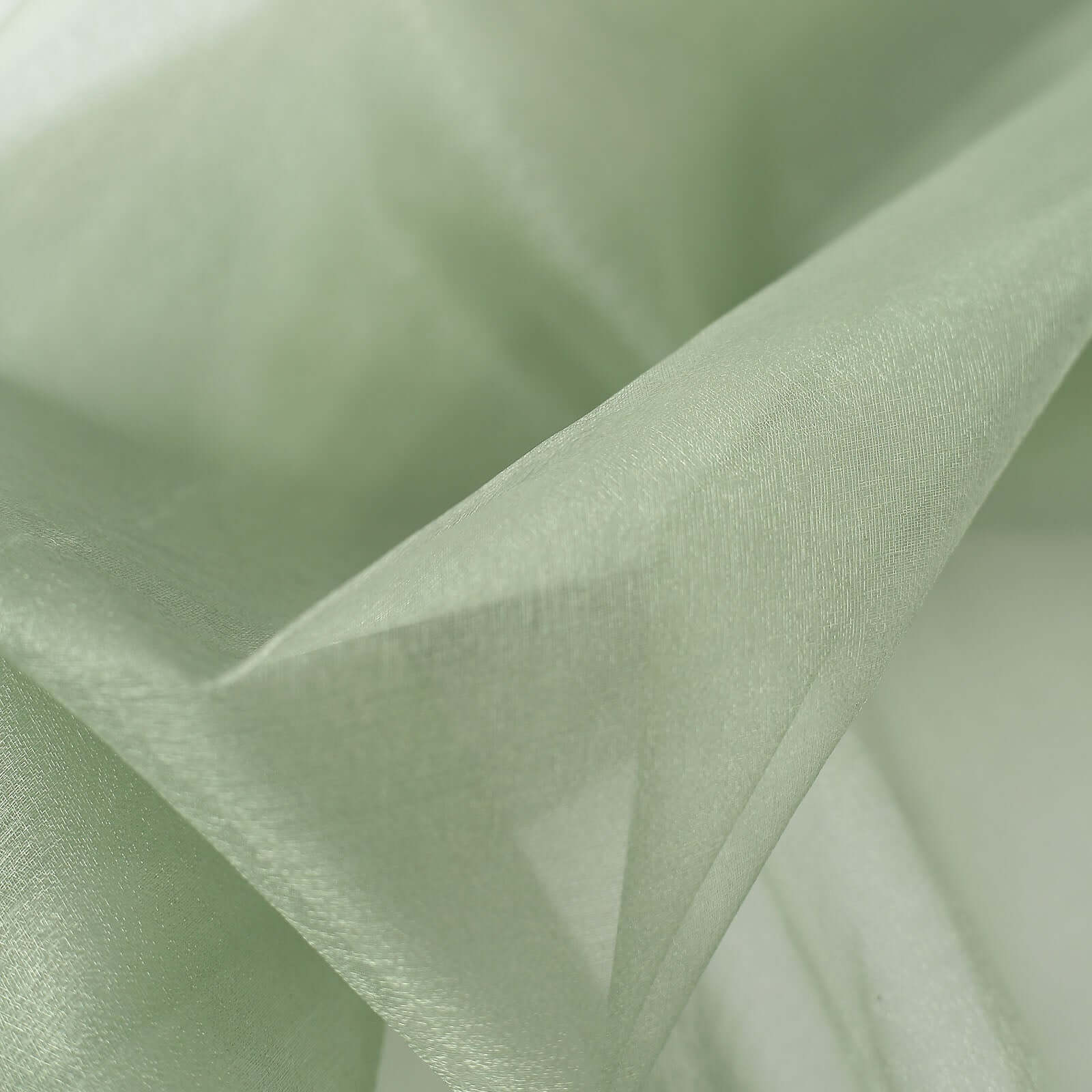 Sage Green Sheer Chiffon Fabric Bolt - 54" x 10 Yards, Ideal for DIY