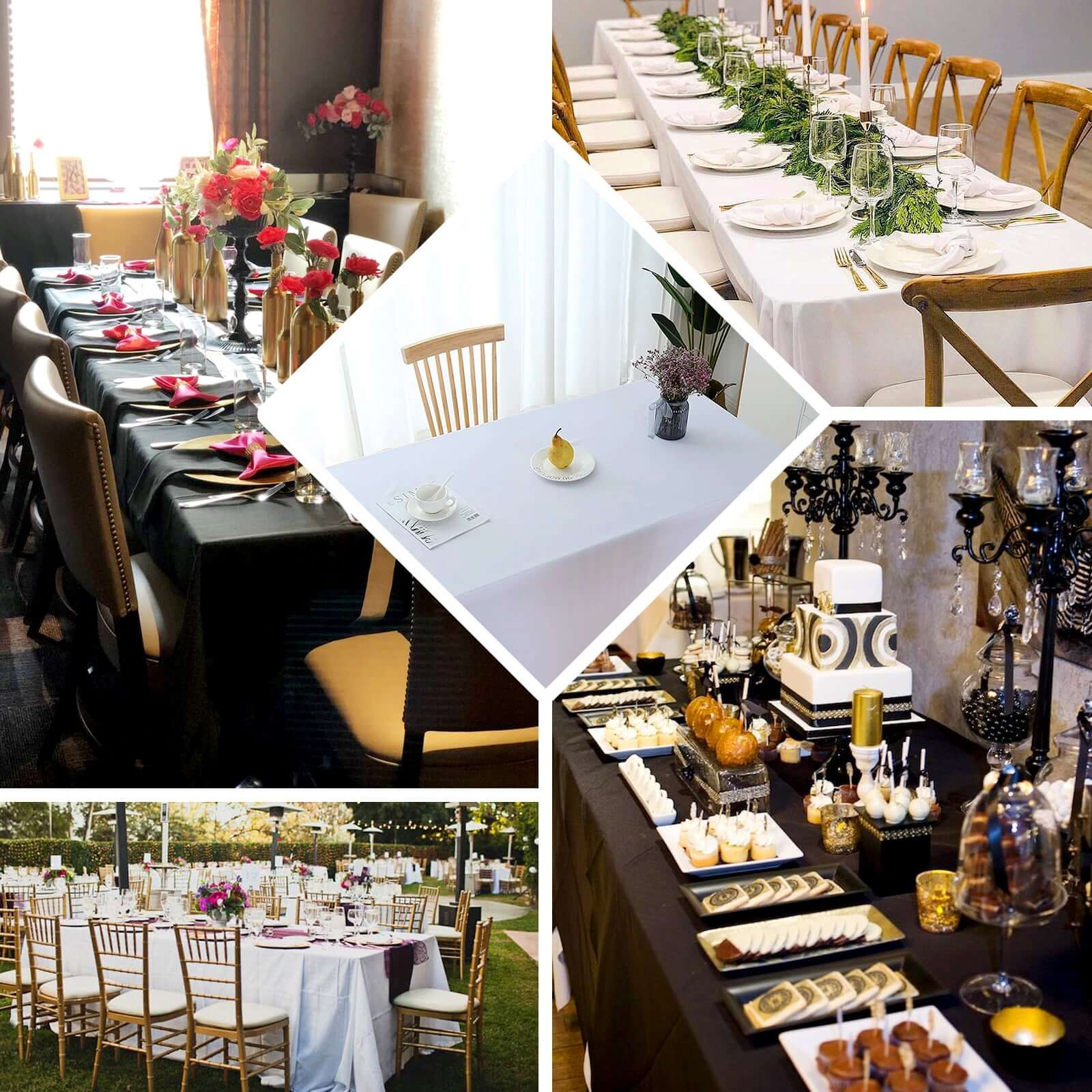 Exclusive Black 100% Cotton Seamless Tablecloth, 90x156