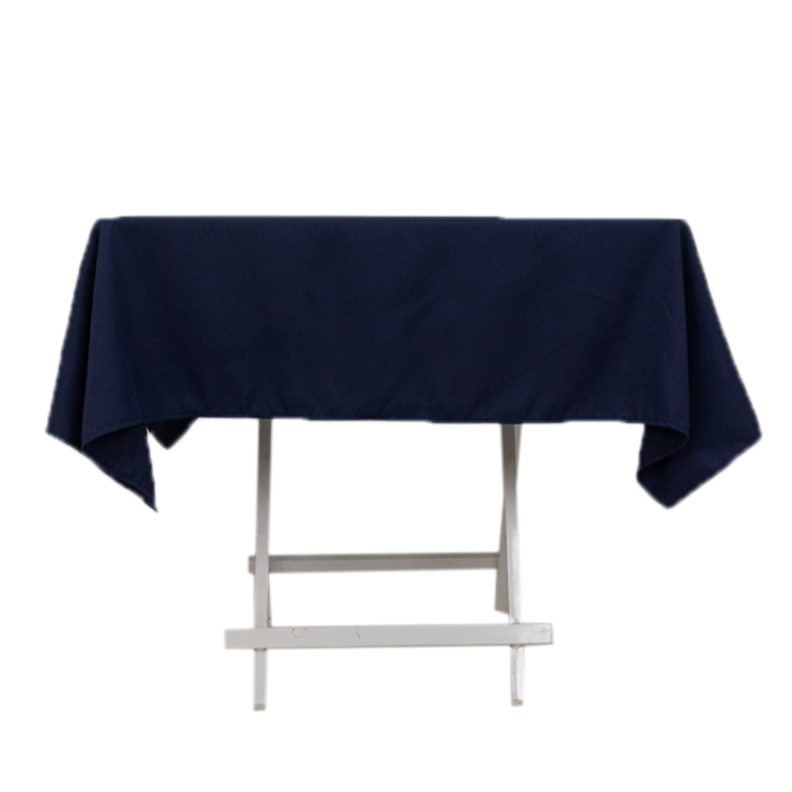 Wrinkle-Resistant Navy Blue Cotton Blend 54x54 Square Table Cover