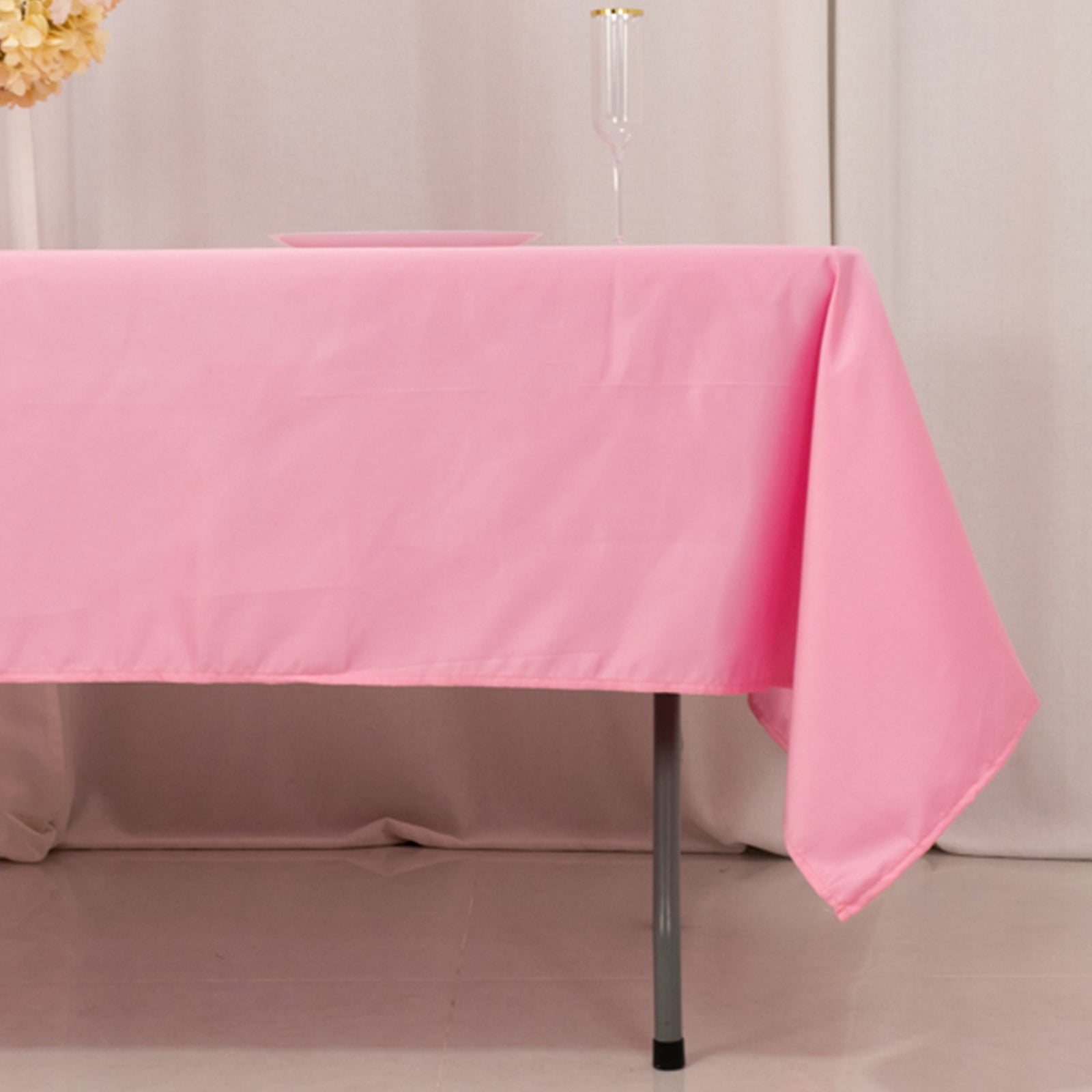Hot Deal! Pink Lamour Satin Rectangle Tablecloth 60x102 - Durable & Silky Soft