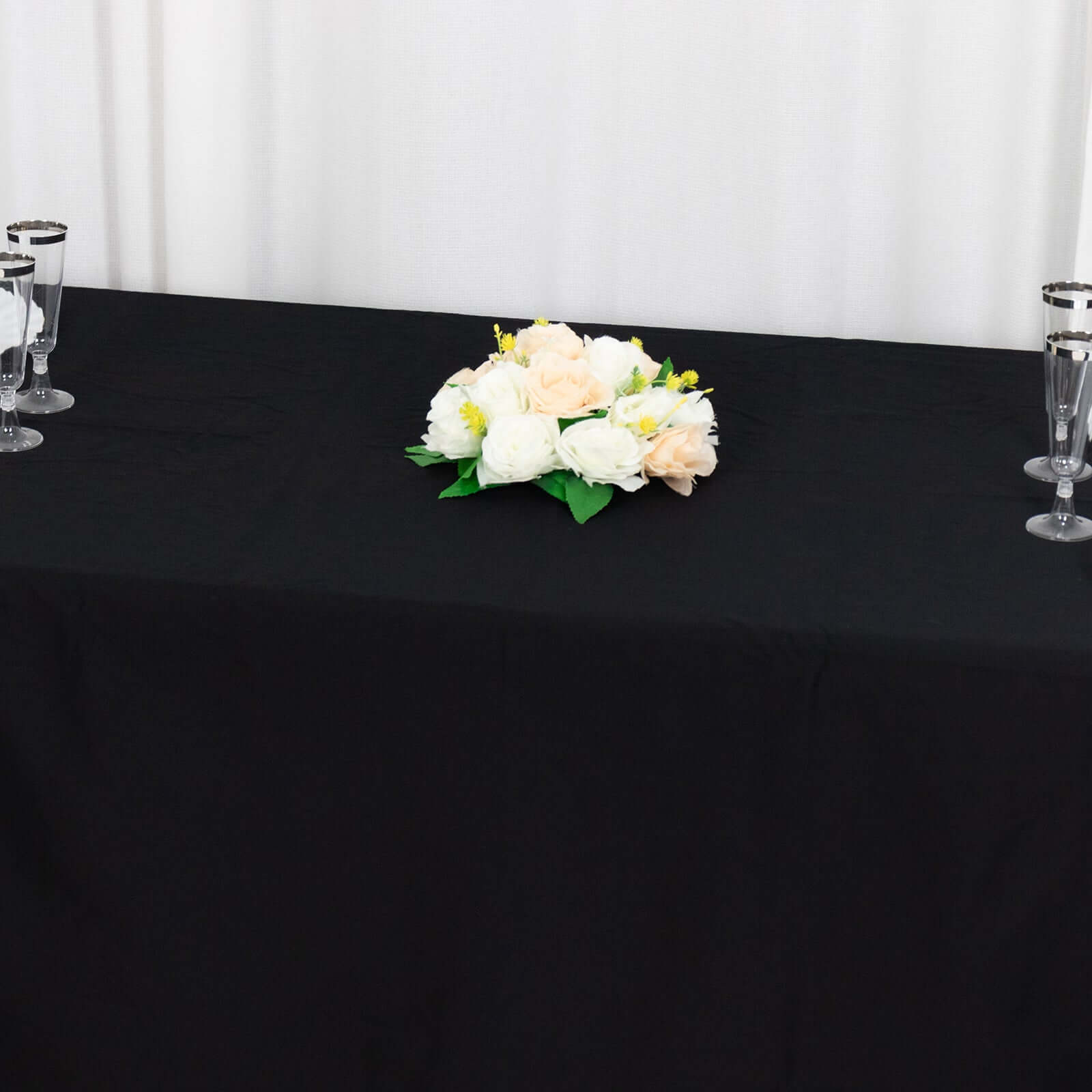 Exclusive Black 100% Cotton Seamless Tablecloth, 90x156