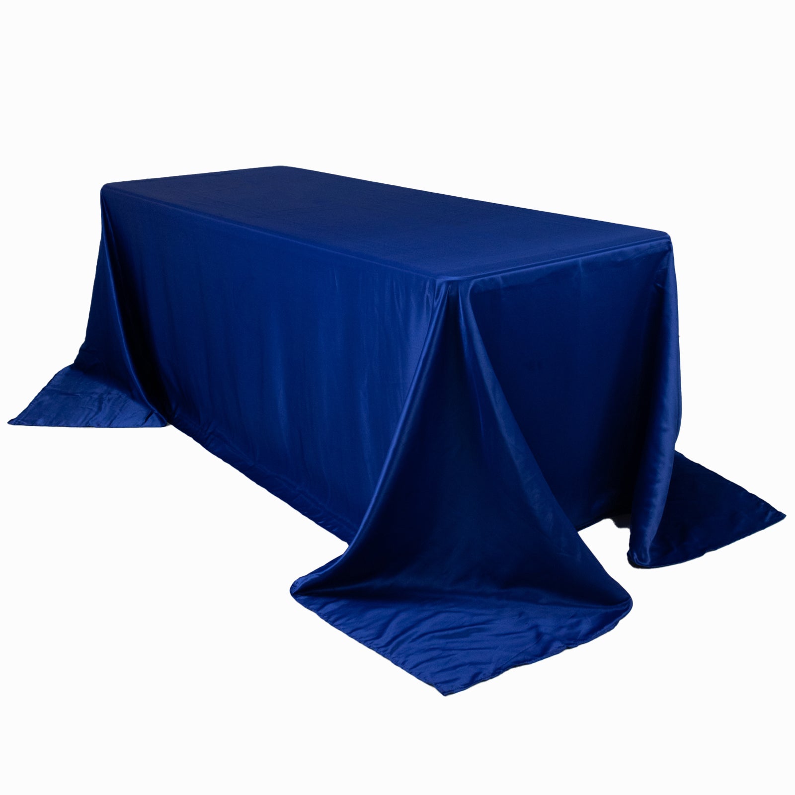 Royal Blue Lamour Satin Rectangle Tablecloth - Soft, Silk-Like & Seamless, Ideal for Events