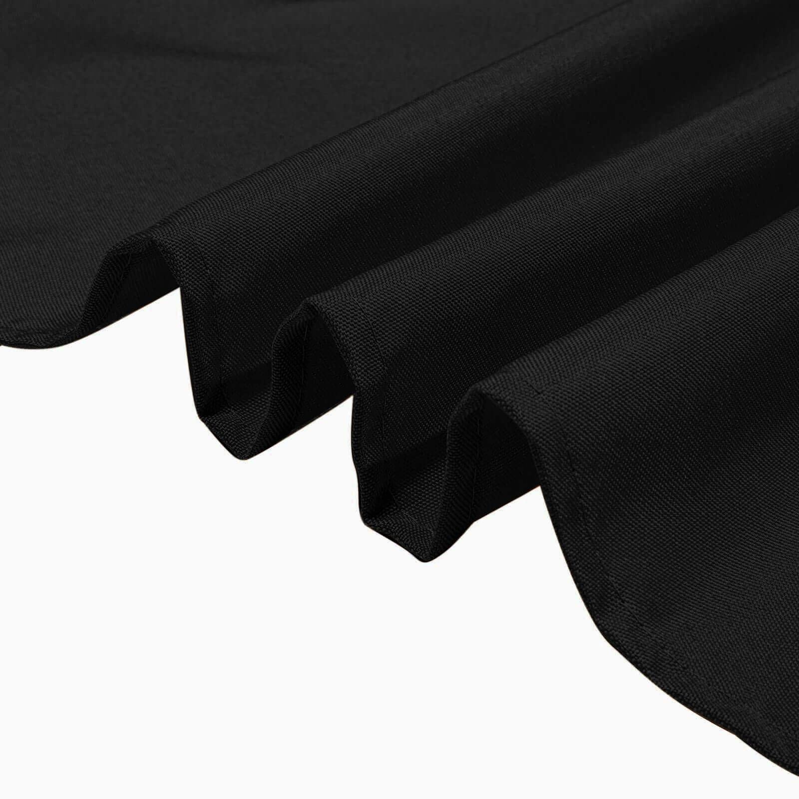 Black 70x70 Premium Polyester Square Table Overlay 220GSM Wrinkle-Free Table Cover