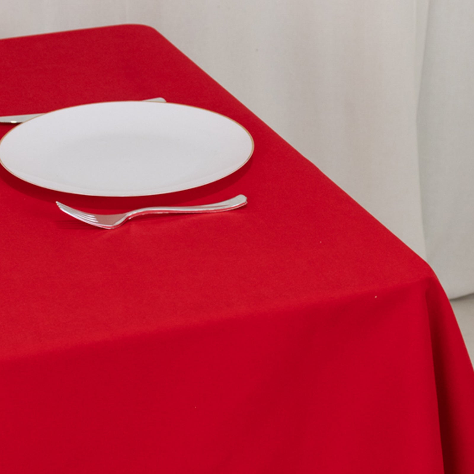 Wrinkle-Resistant Red Cotton Blend 54x54 Square Tablecloth