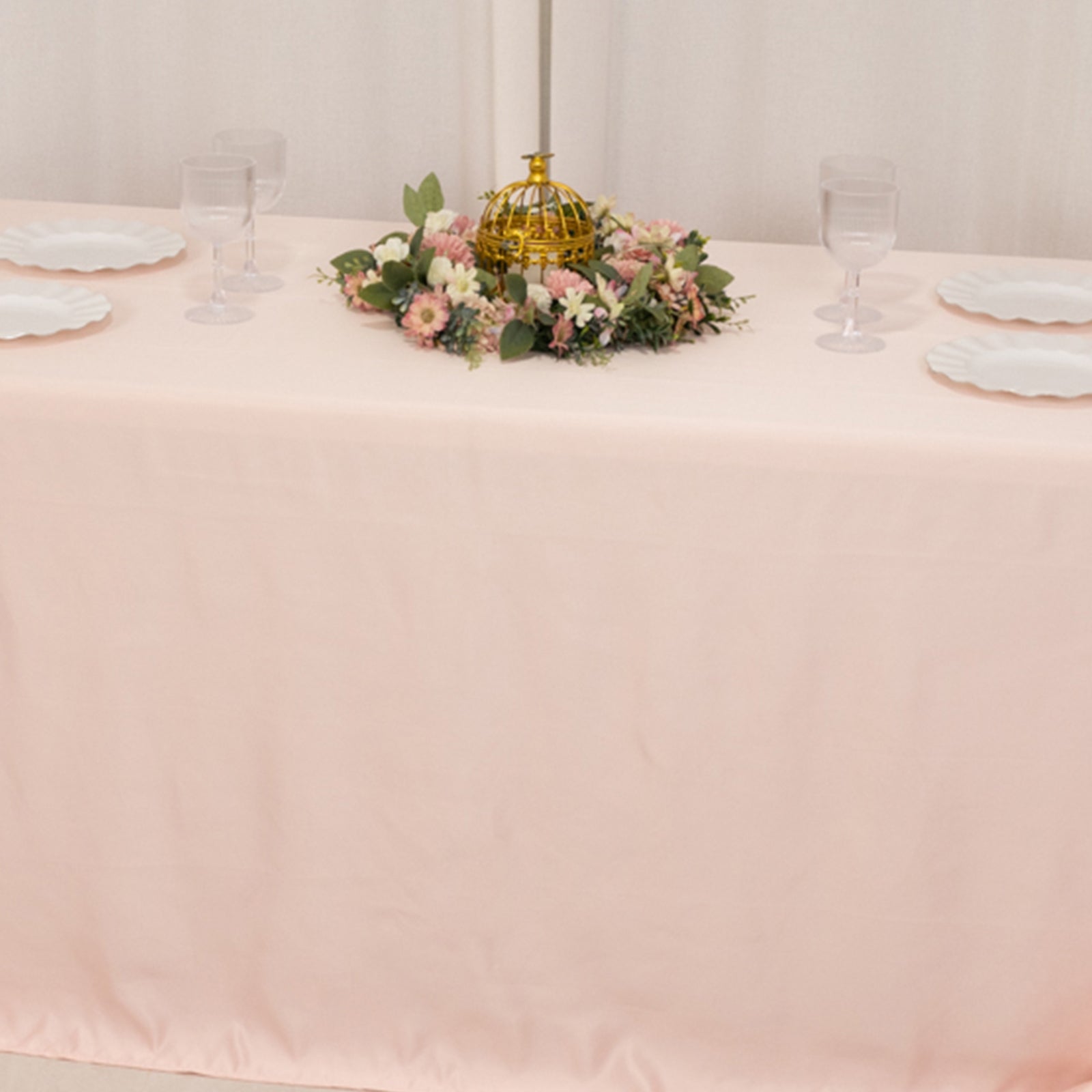 Blush Lamour Satin Rectangle Tablecloth - Soft, Silk - Like & Seamless 90x132