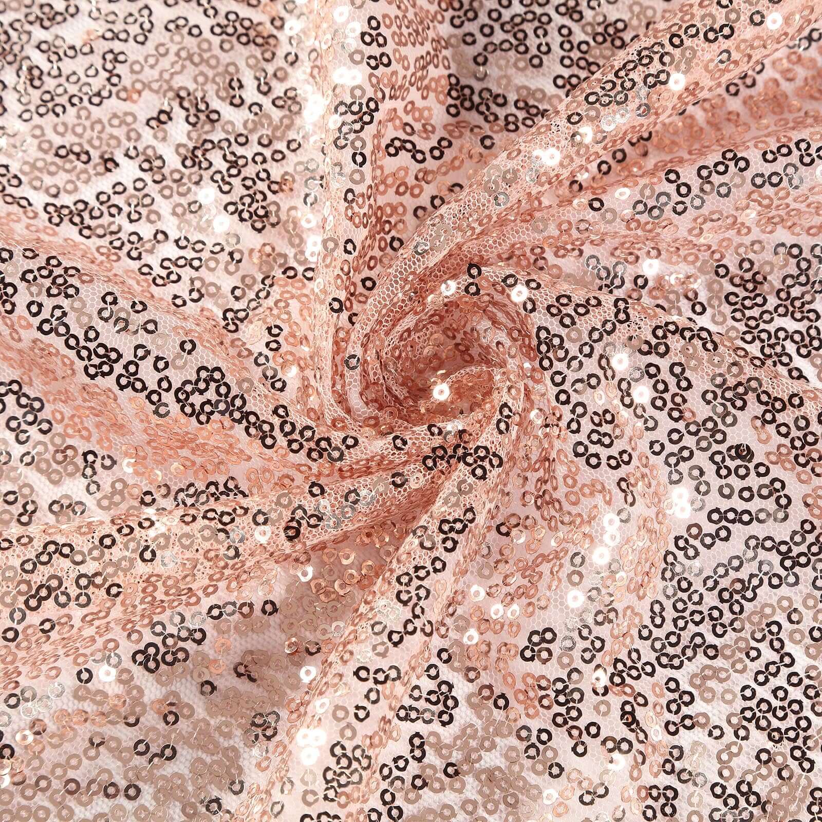 Hot! Rose Gold Seamless Sparkly Sequin Rectangle Tablecloth 90x132