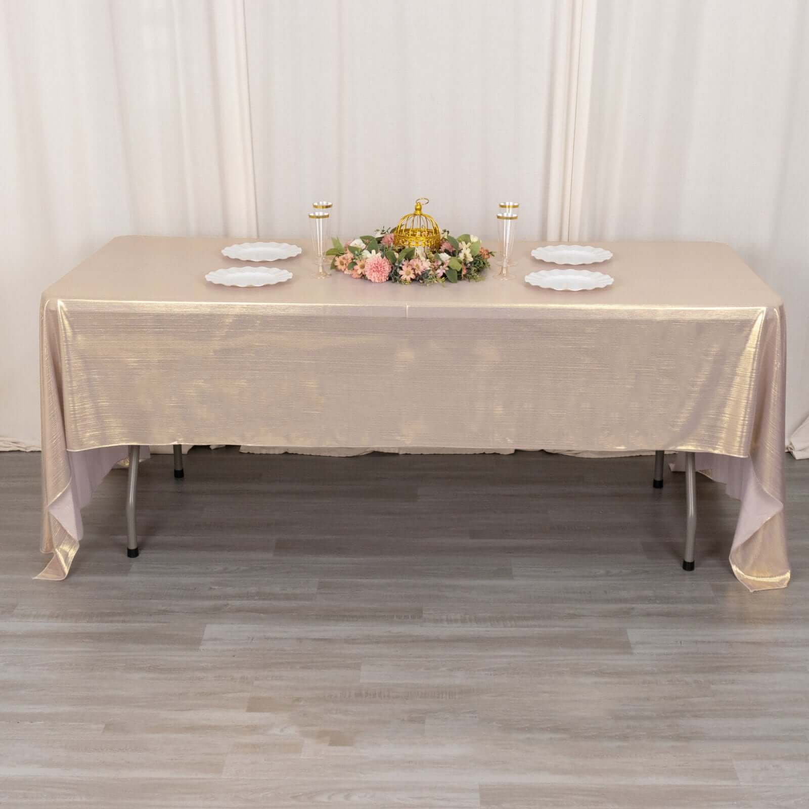 Wrinkle-Free Sparkling Blush Sequin Dots Polyester 60x126 Rectangle Tablecloth