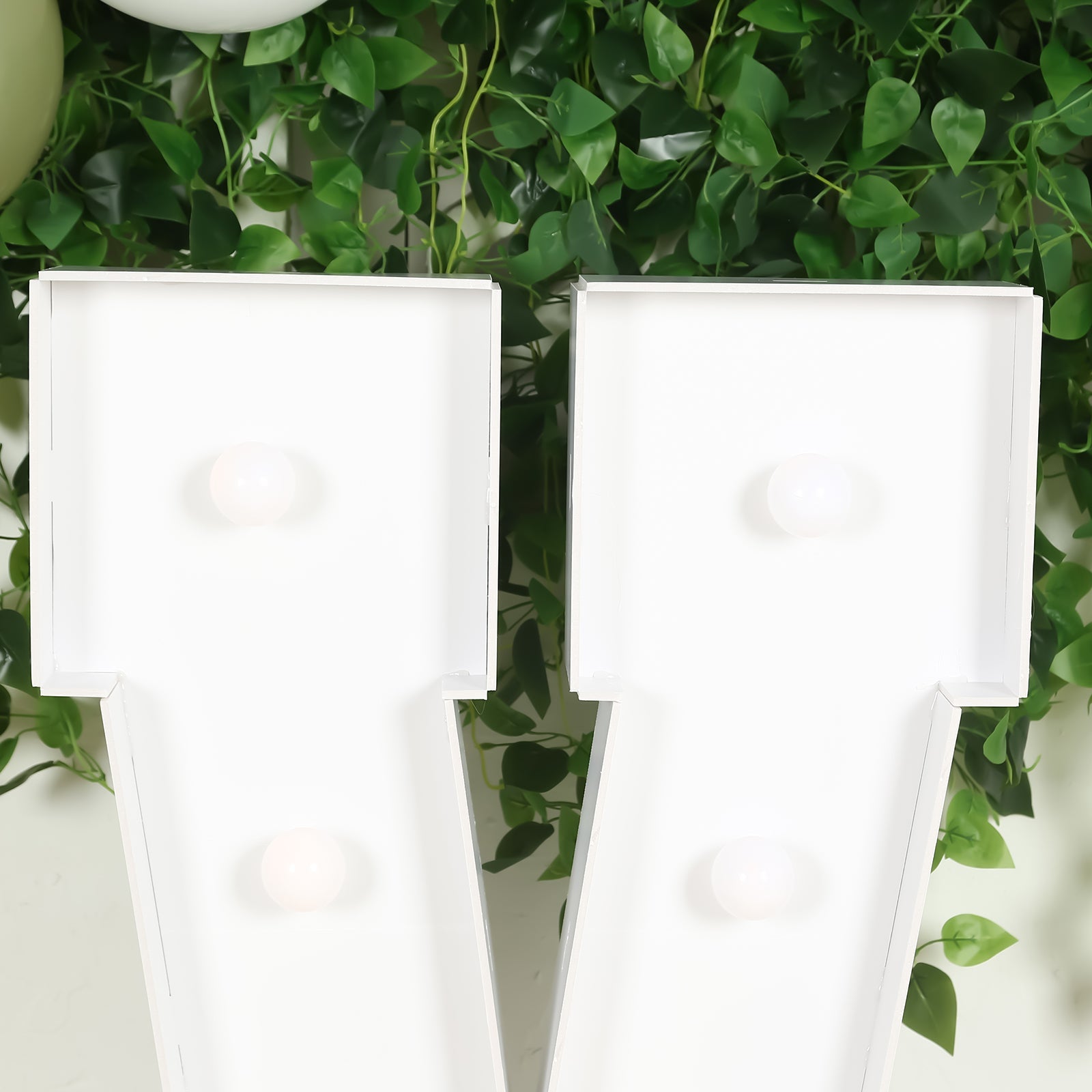 4ft White Giant LED Marquee Light-Up Letter V with 10 Warm White Battery-Operated LEDs, Glue Gun & Sticks