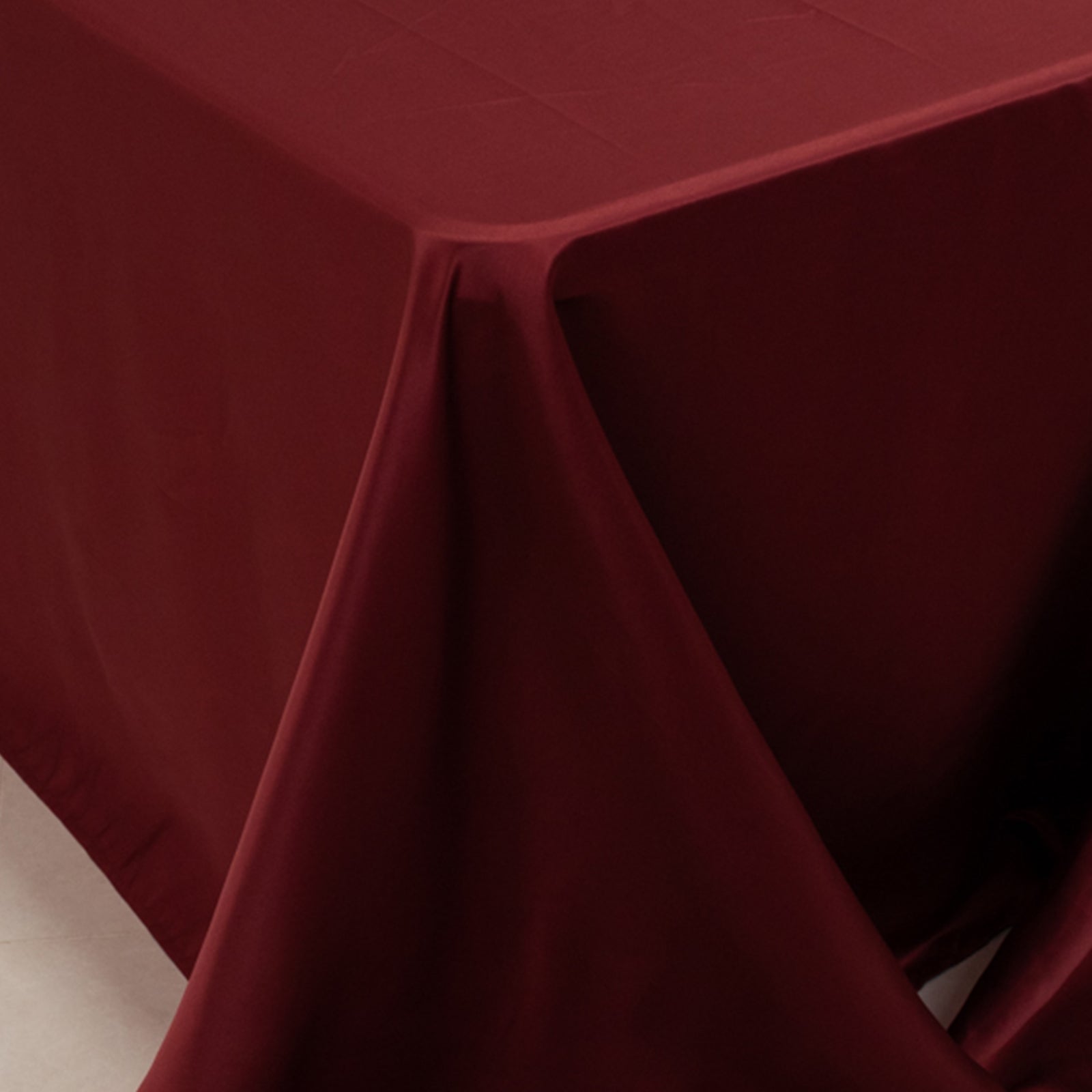 Exclusive Burgundy Lamour Satin Rectangle Tablecloth (90x156) - Soft & Seamless Luxury