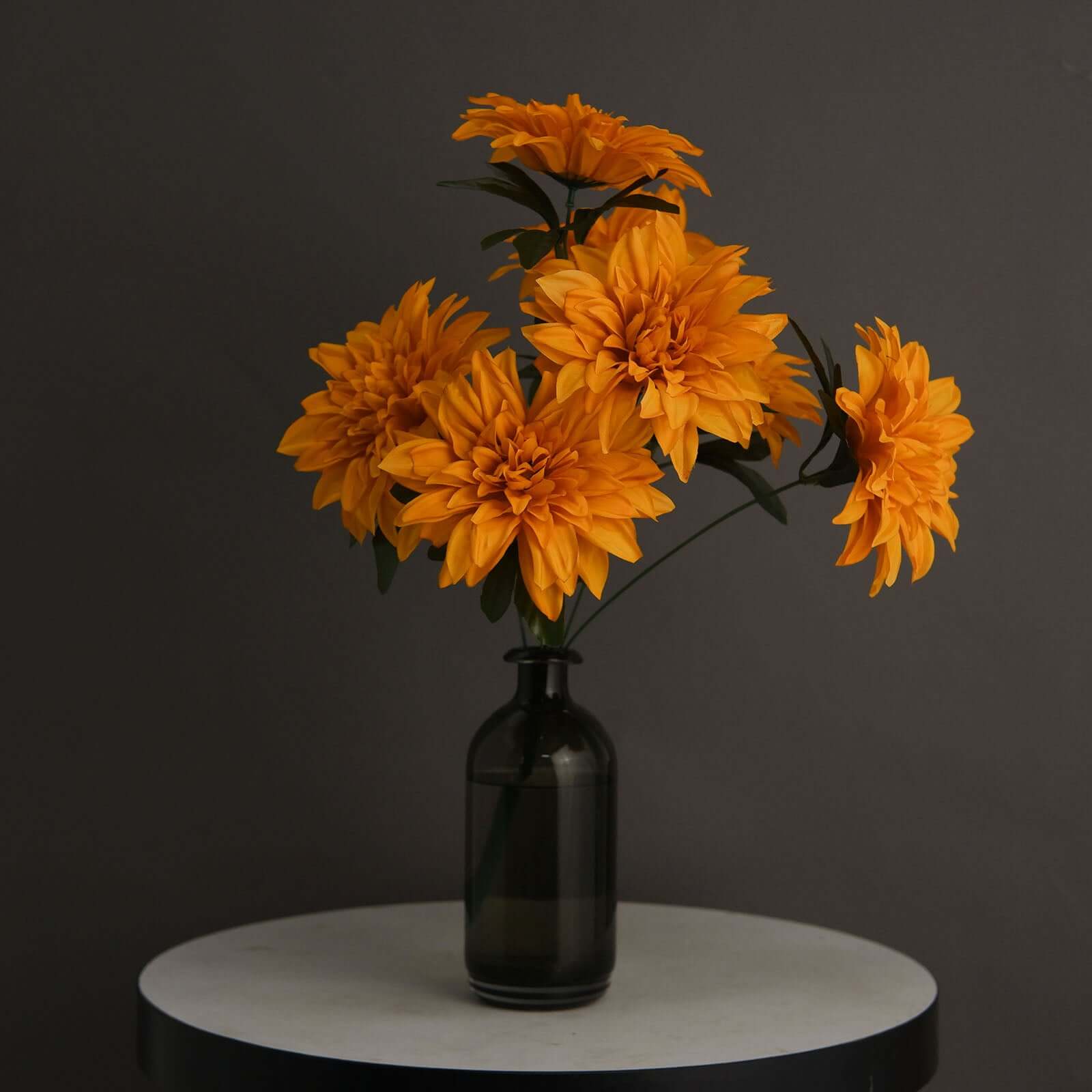 Hot Deal! 2 Bouquets of Orange Artificial Silk Dahlia Flower Spray Bushes - 20 Inches Tall