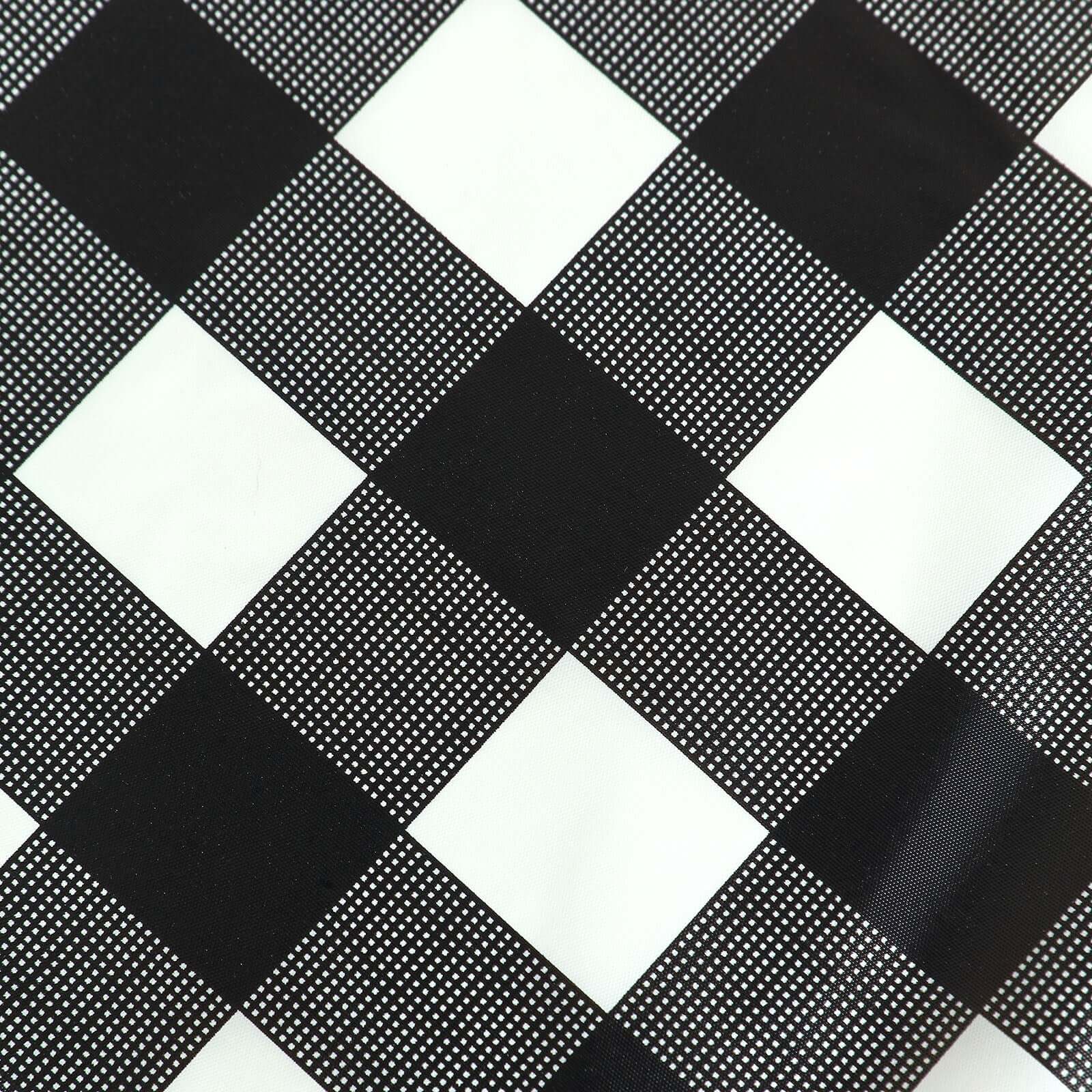 5-Pack Durable PVC Disposable Black Checkered Plastic Rectangle Table Covers 54x108