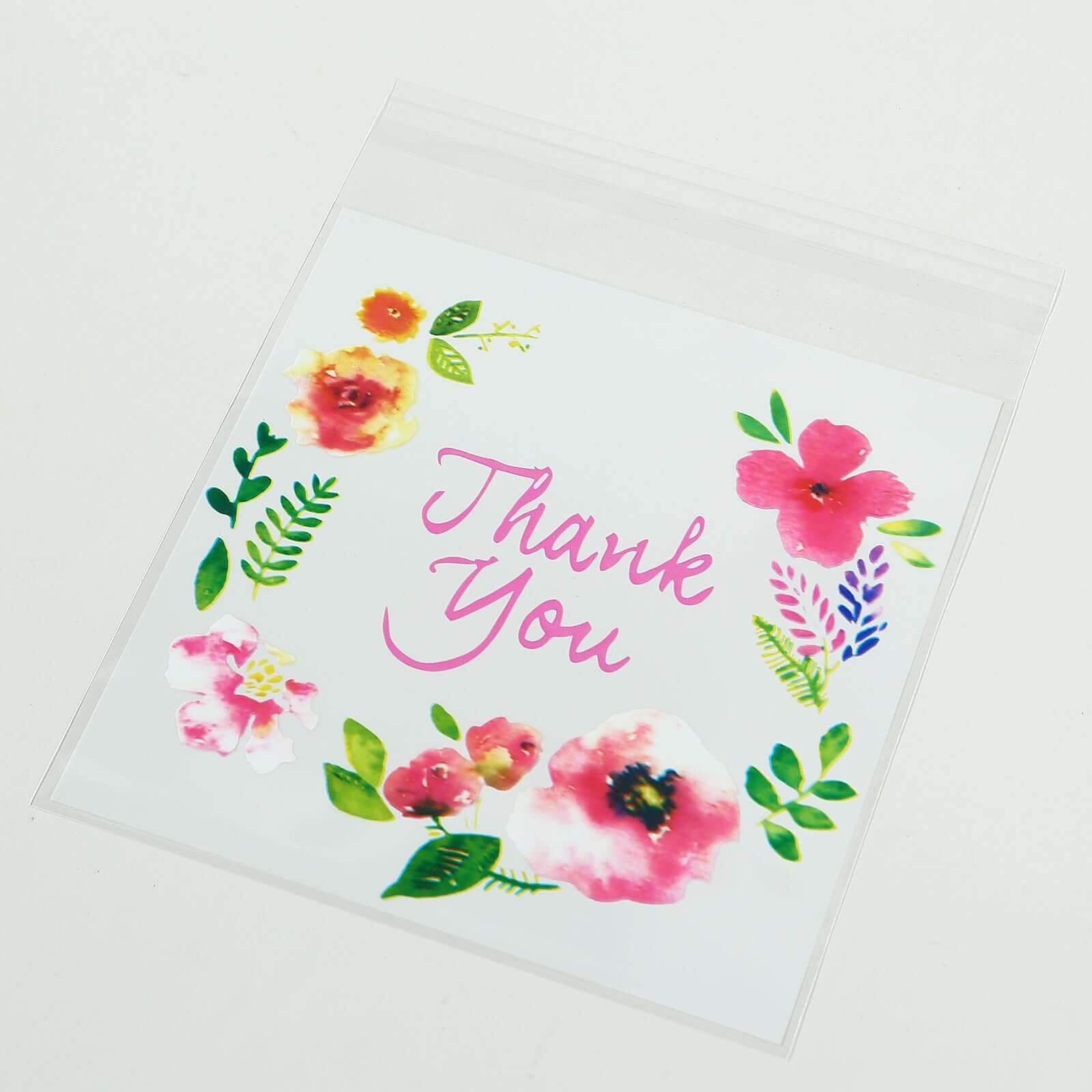 100-Pack White/Clear PVC Decorative Self-Adhesive Cookie Candy Bags - Ideal for Weddings, Birthdays & Parties