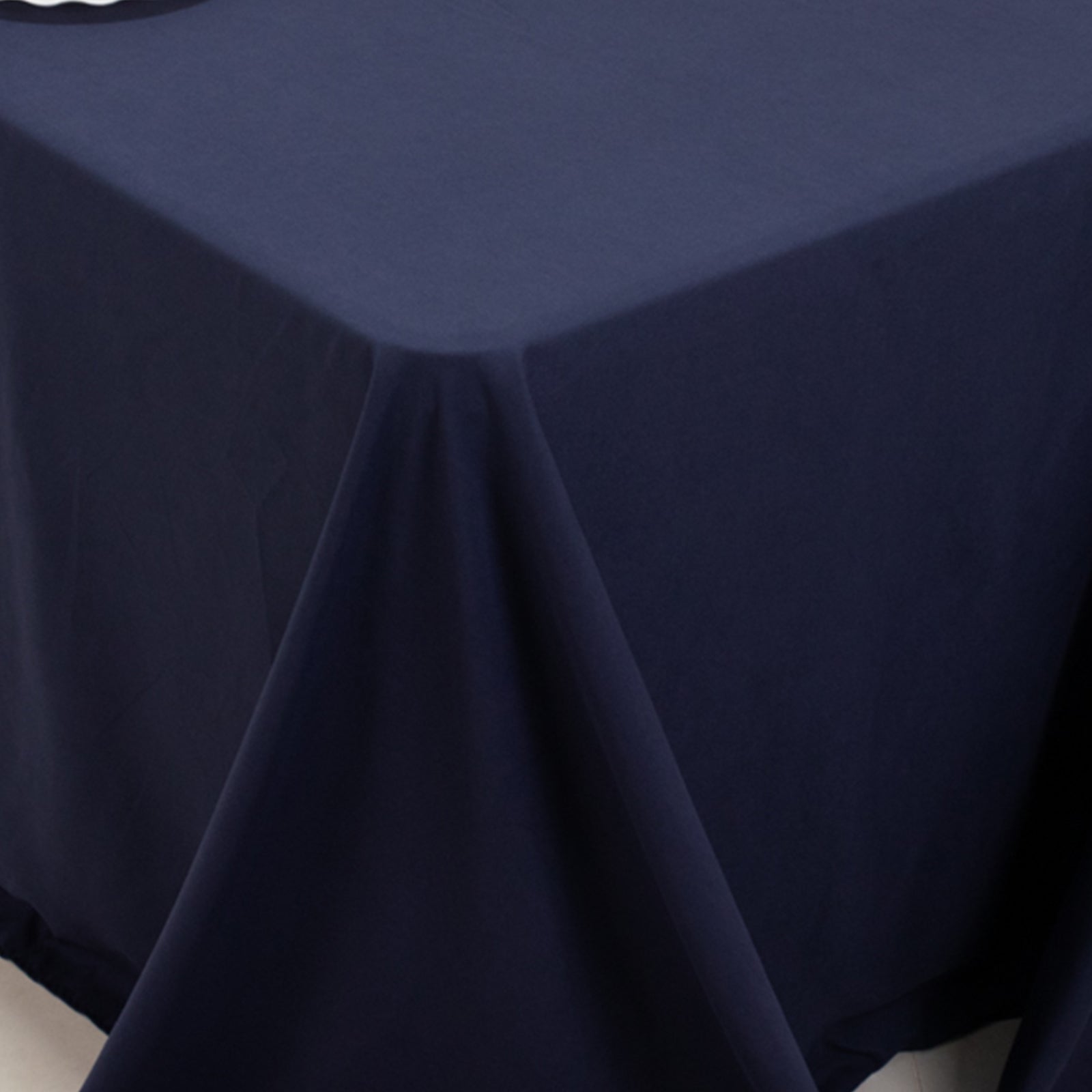 Seamless Wrinkle-Resistant Navy Blue Cotton Blend 90x156 Rectangle Tablecloth