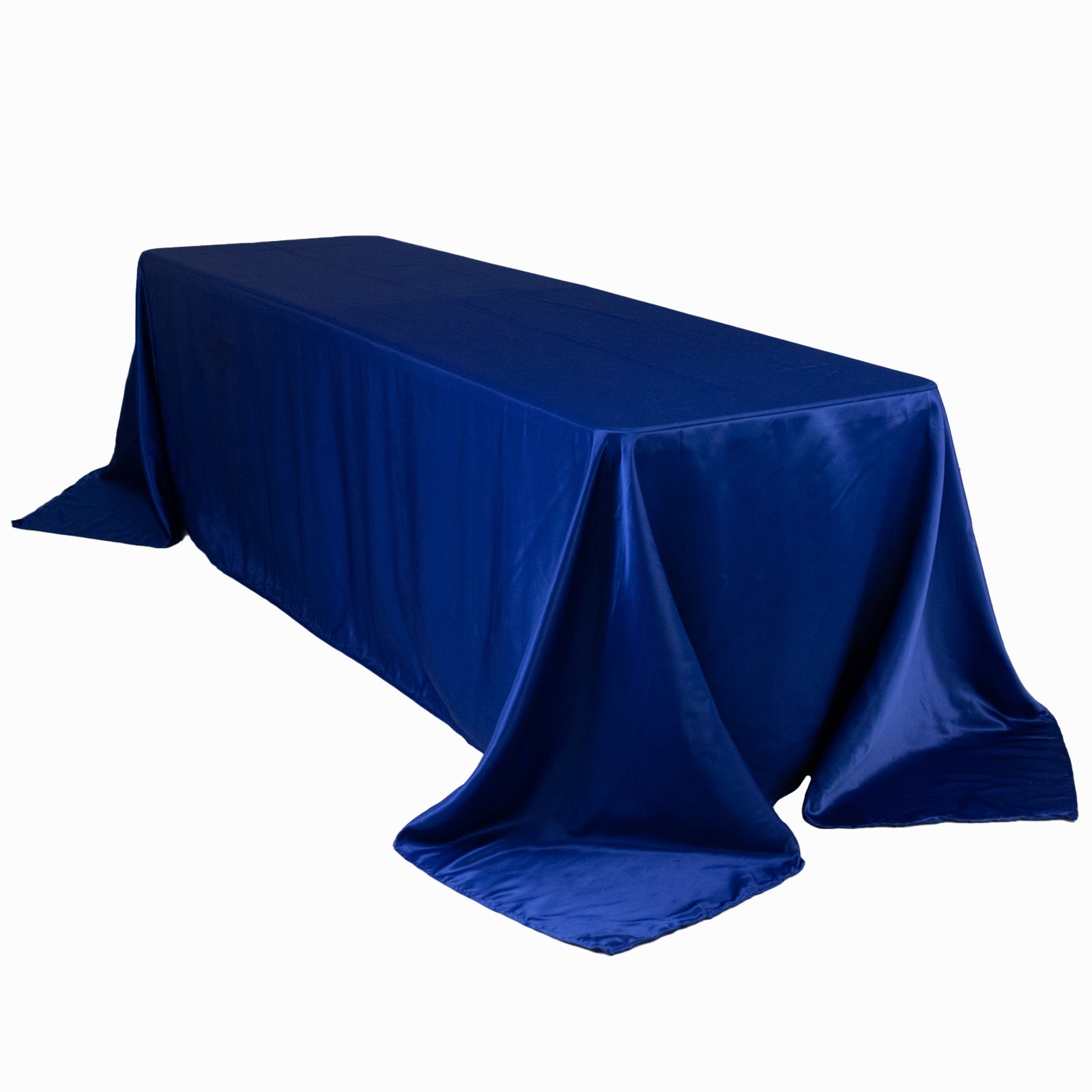 Royal Blue Lamour Satin Rectangle Tablecloth - Luxury, Soft & Seamless