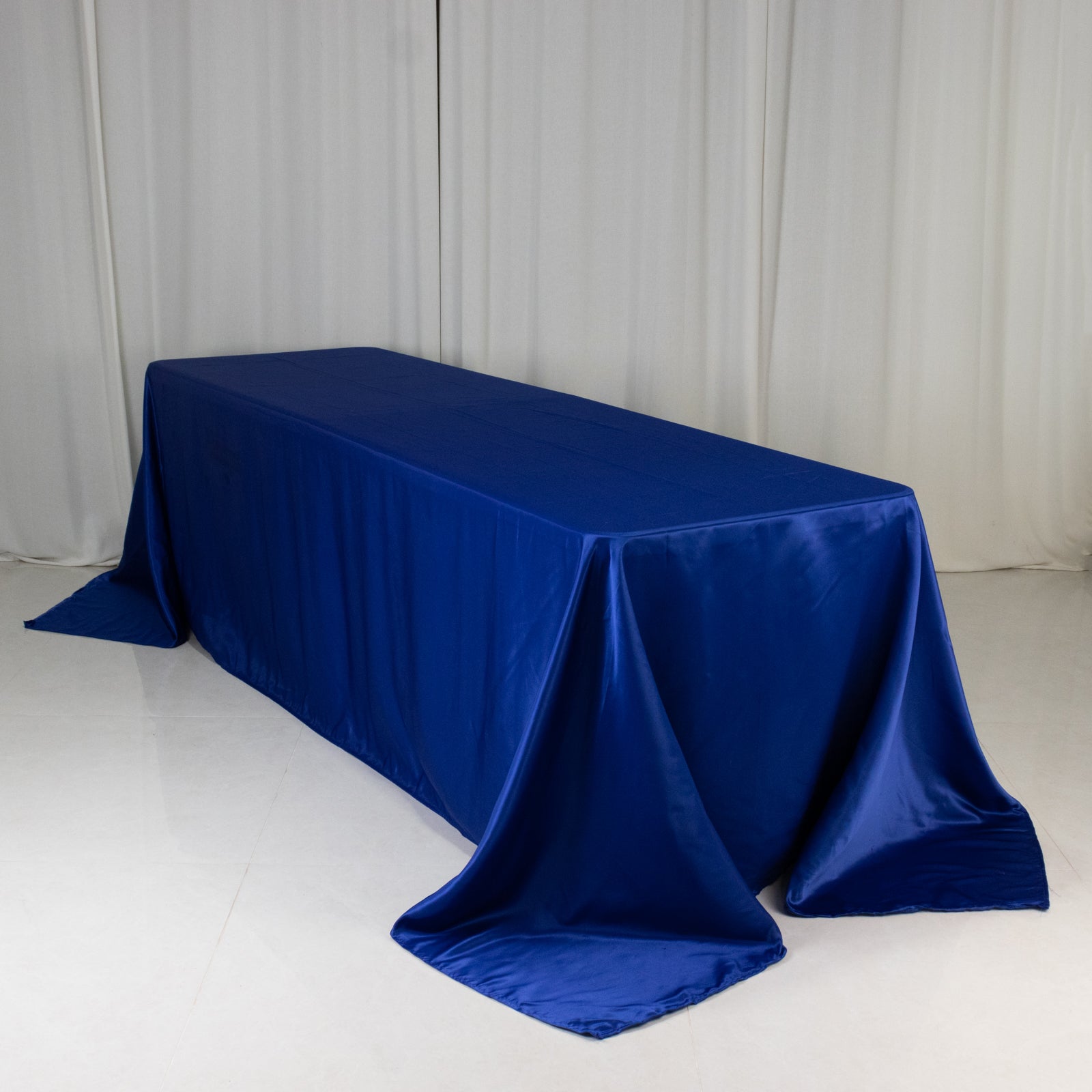 Royal Blue Lamour Satin Rectangle Tablecloth - Luxury, Soft & Seamless