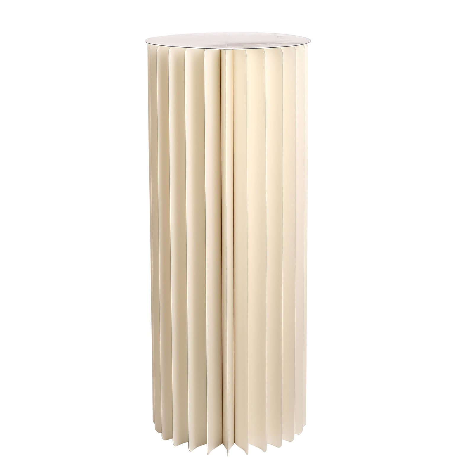 Get Your 40-Inch Ivory Cylinder Display Column Stand with PVC Top Plate for Events