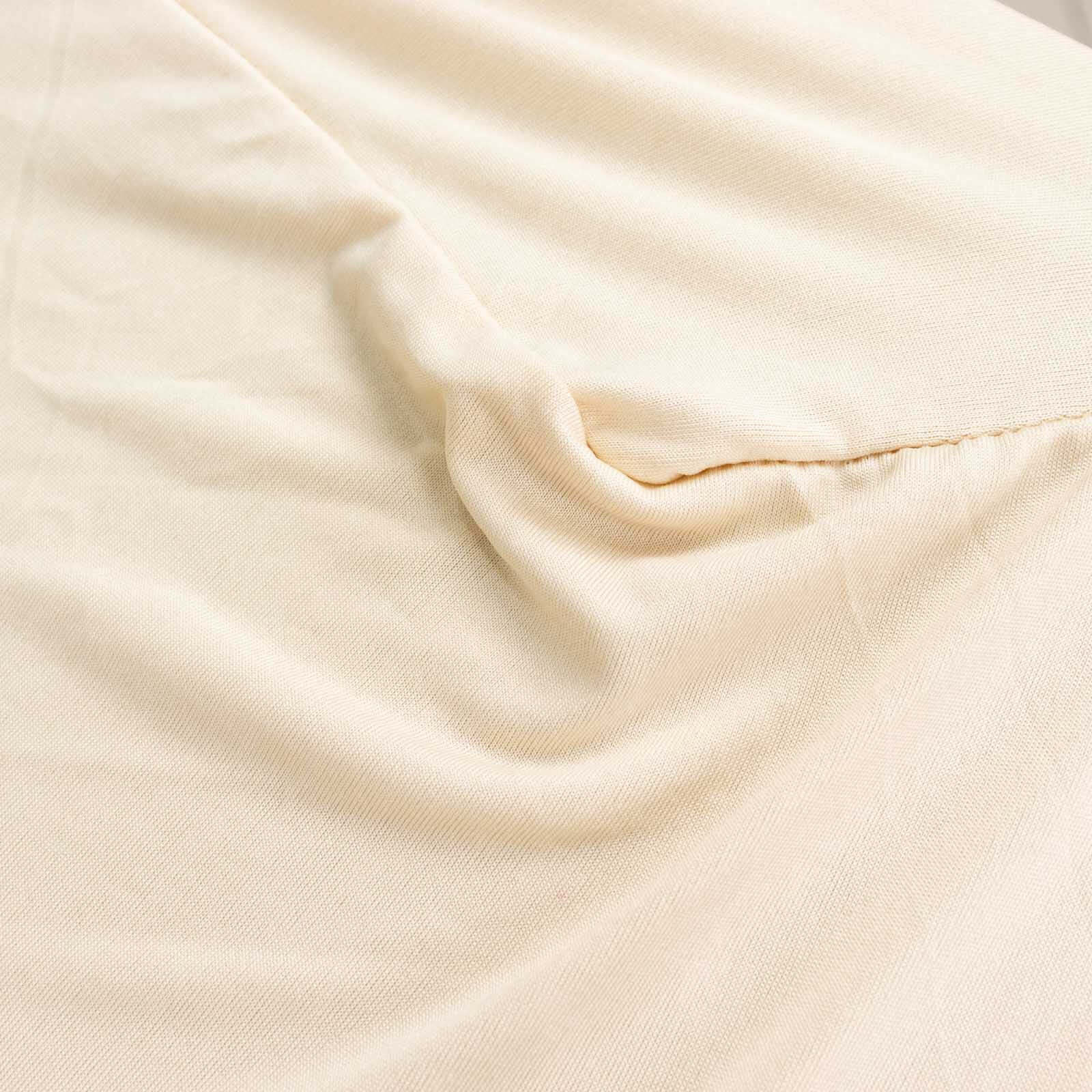 Beige Stretch Spandex Tablecloth - Durable, Form-Fitting for 4ft Tables