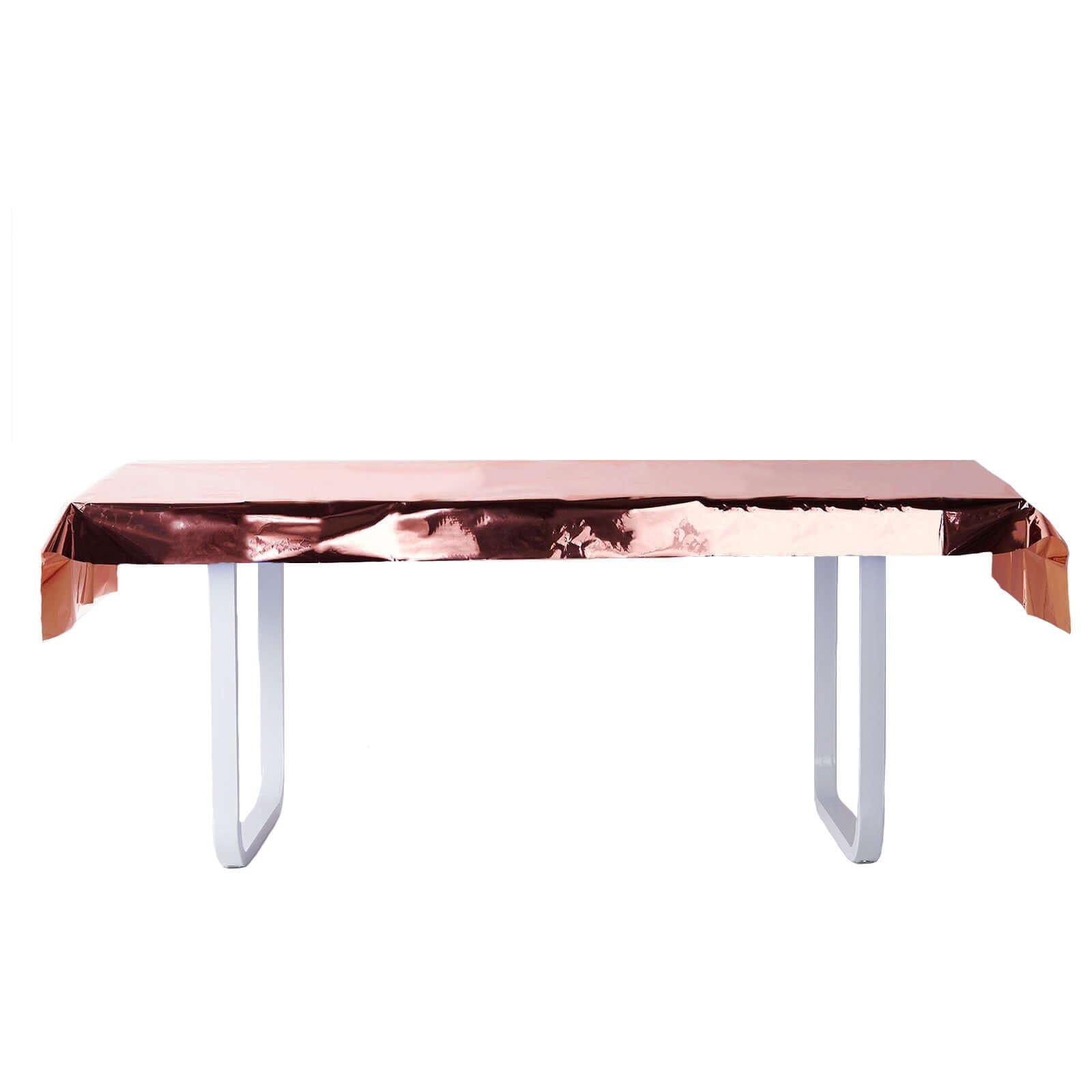 Rose Gold Disposable Metallic Foil Rectangle Tablecloth 40x90 - Ideal for Party Decor