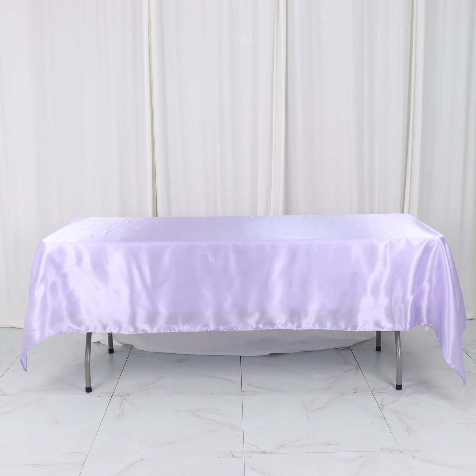 Lavender Lilac Satin Rectangular 60x102 Tablecloth - Lustrous and Smooth Cover