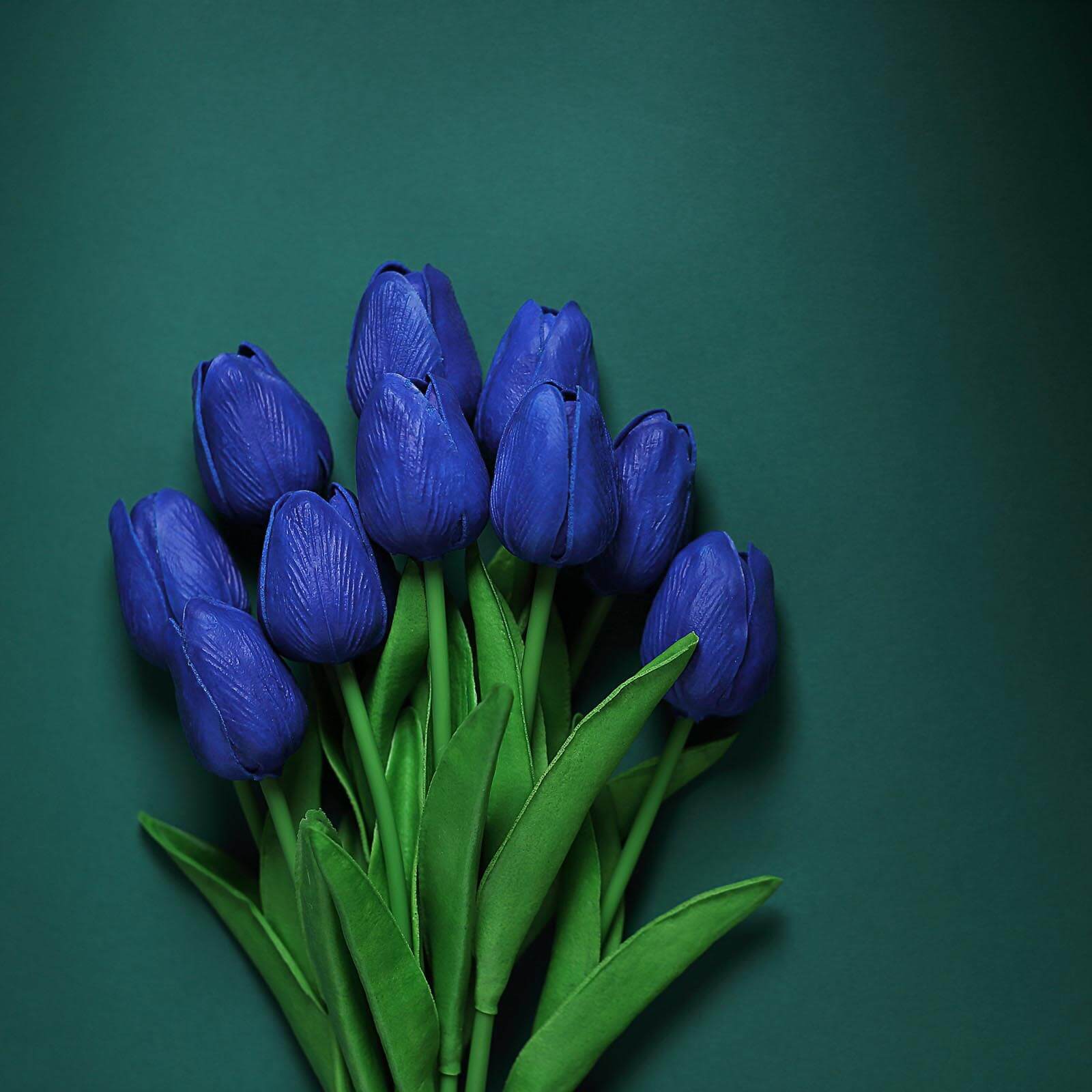 Hot! 10 Royal Blue Artificial Foam Tulip Stems, 13 Inches Tall
