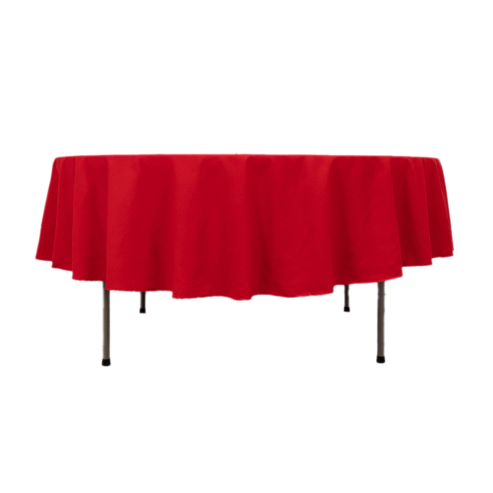 Red 90" Wrinkle-Resistant Cotton Blend Round Tablecloth - Ideal for Events
