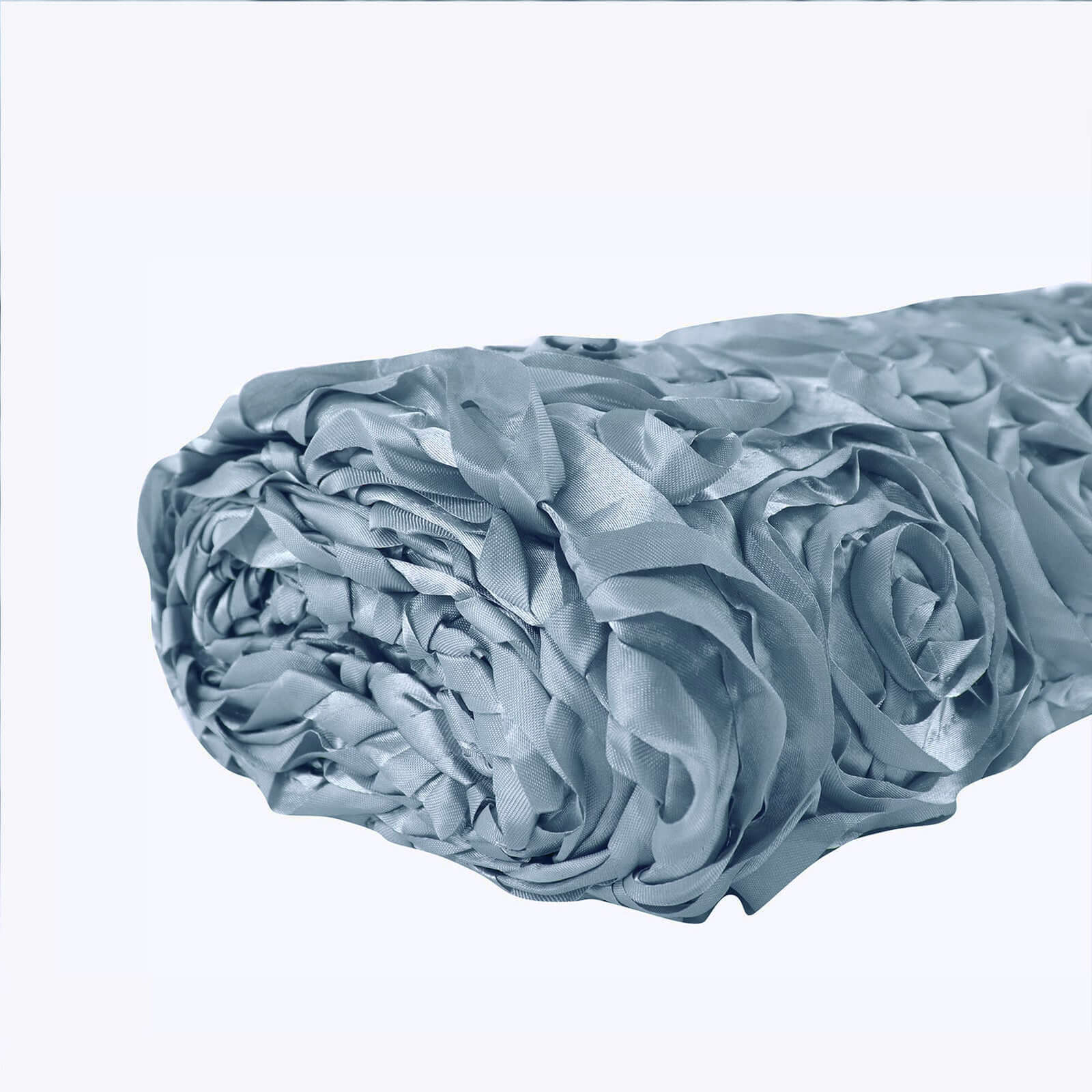 54-Inch Wide, 4-Yard Dusty Blue 3D Rosette Satin Fabric Bolt for DIY Crafts