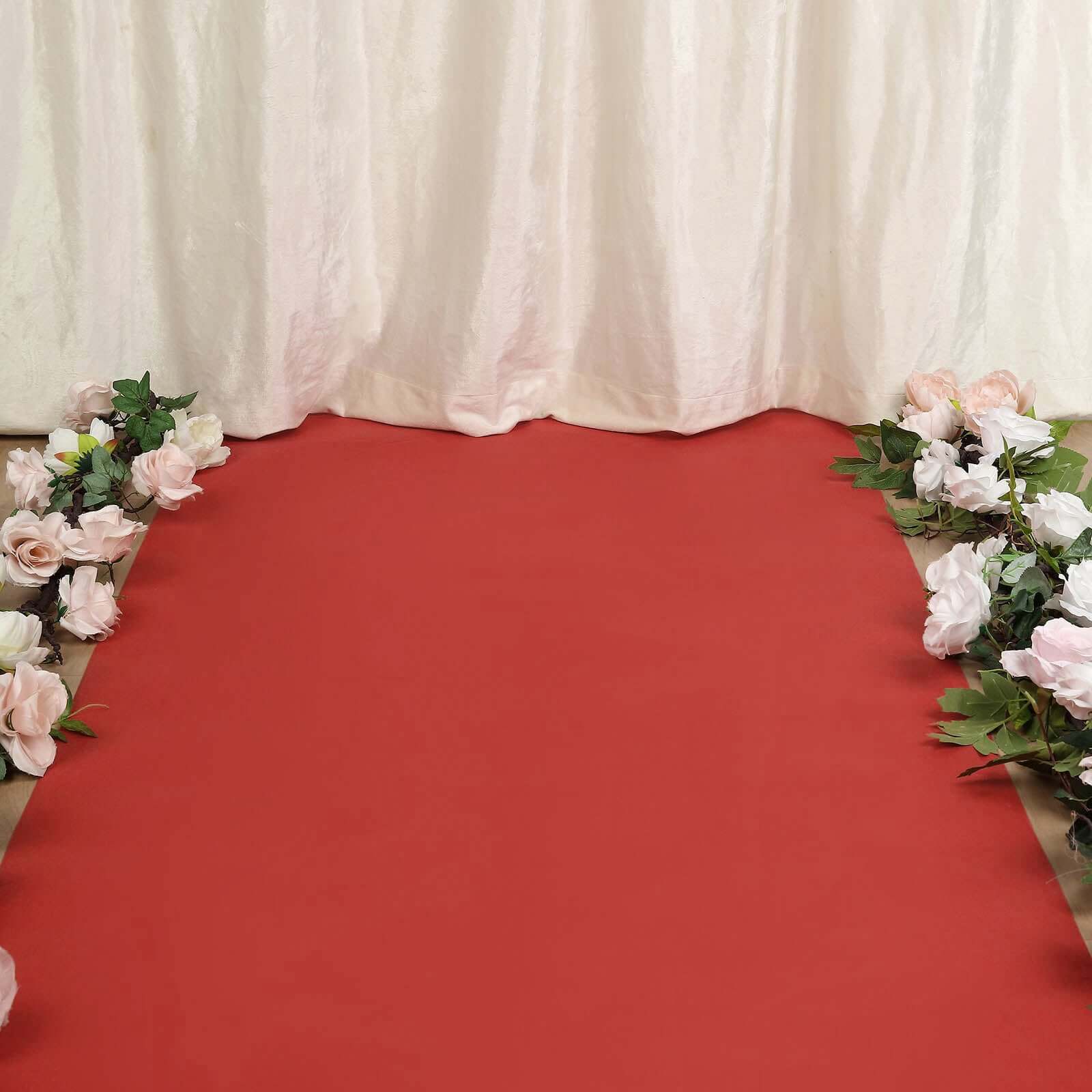 3ft x 100ft High - Quality Red Rayon Carpet Runner for Weddings and Parties
