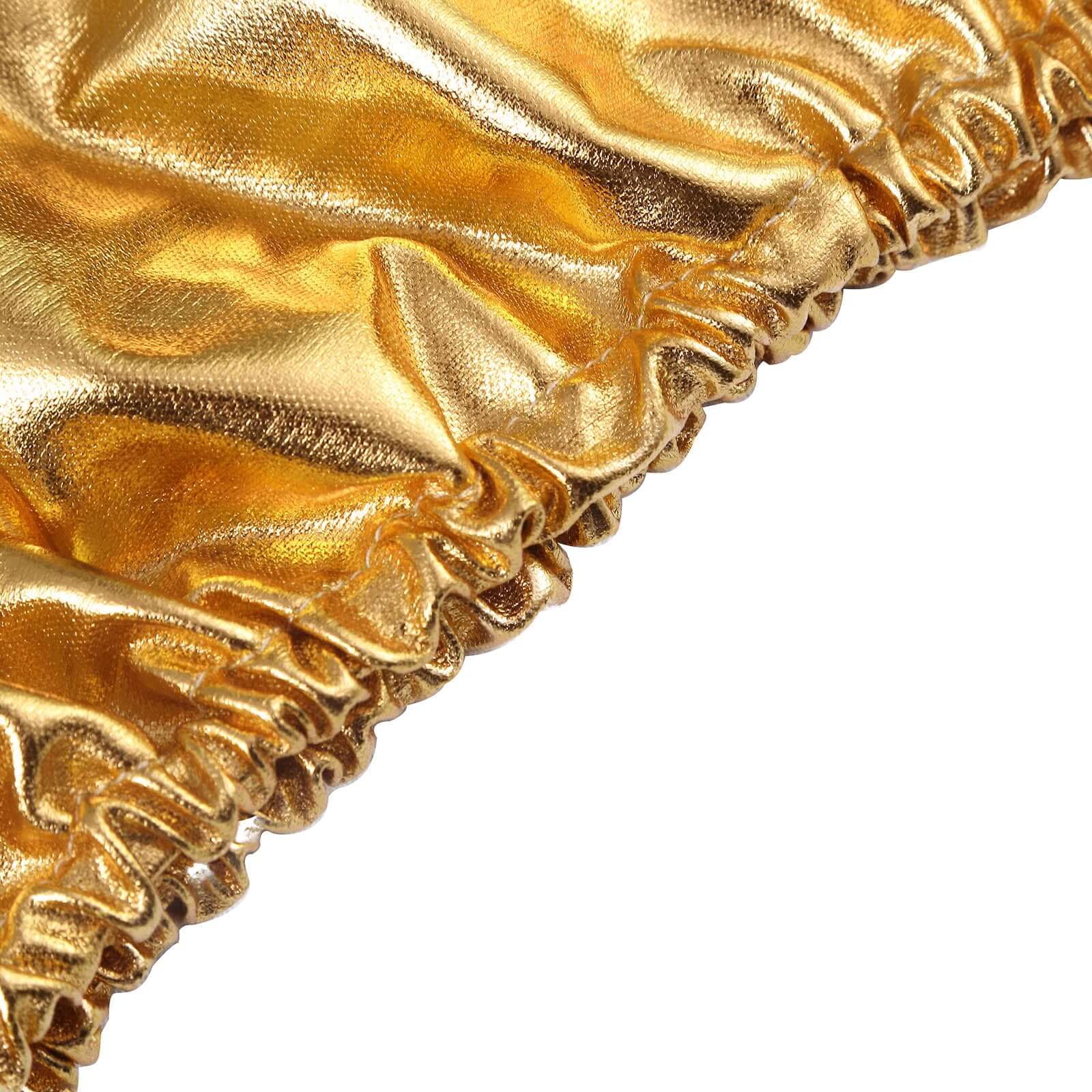 Special Offer! Set of 5 Shiny Metallic Gold Spandex Cylinder Pedestal Stand Covers - 130 GSM
