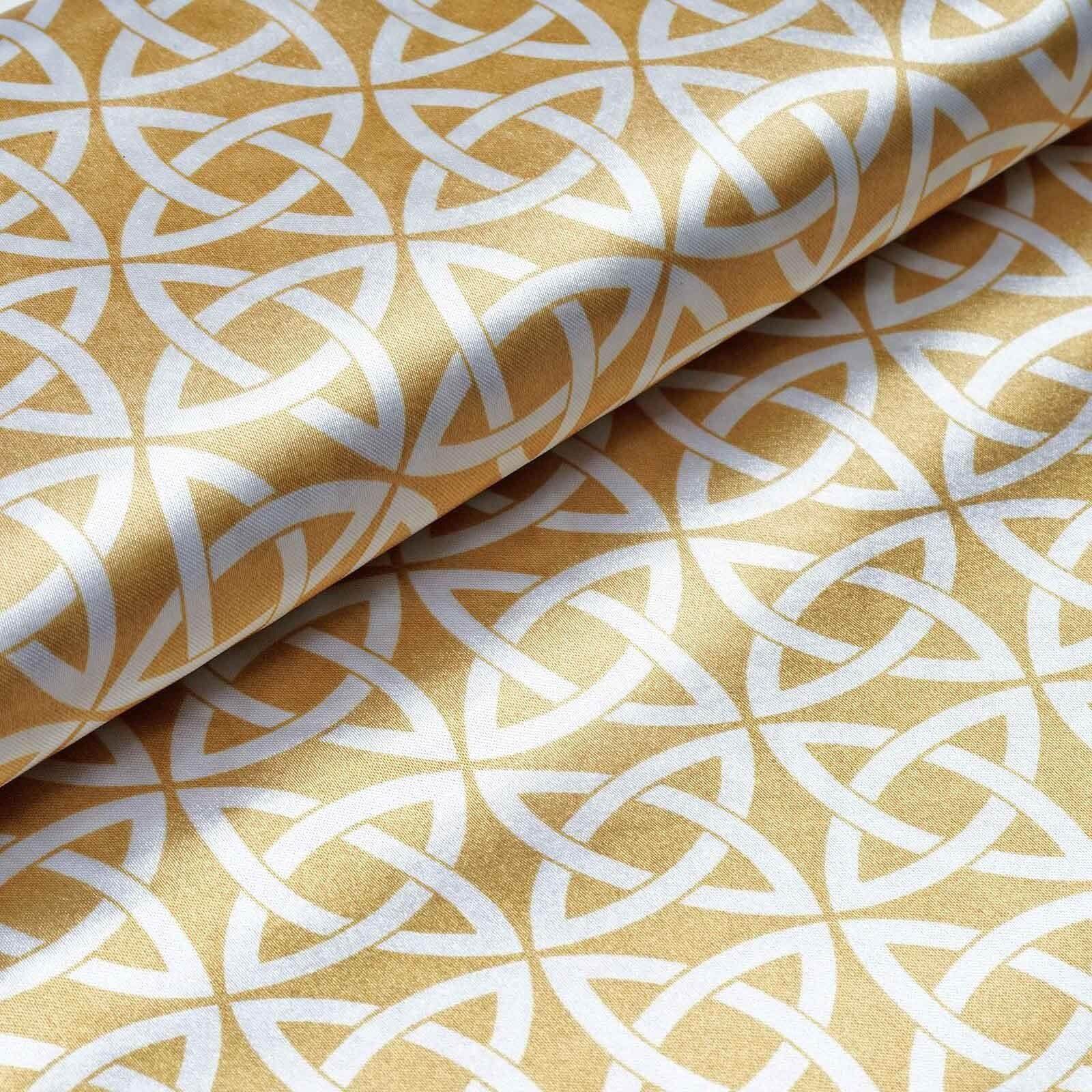54-Inch Wide, 10-Yard Champagne Zen Pattern Satin Fabric Bolt for DIY Crafts