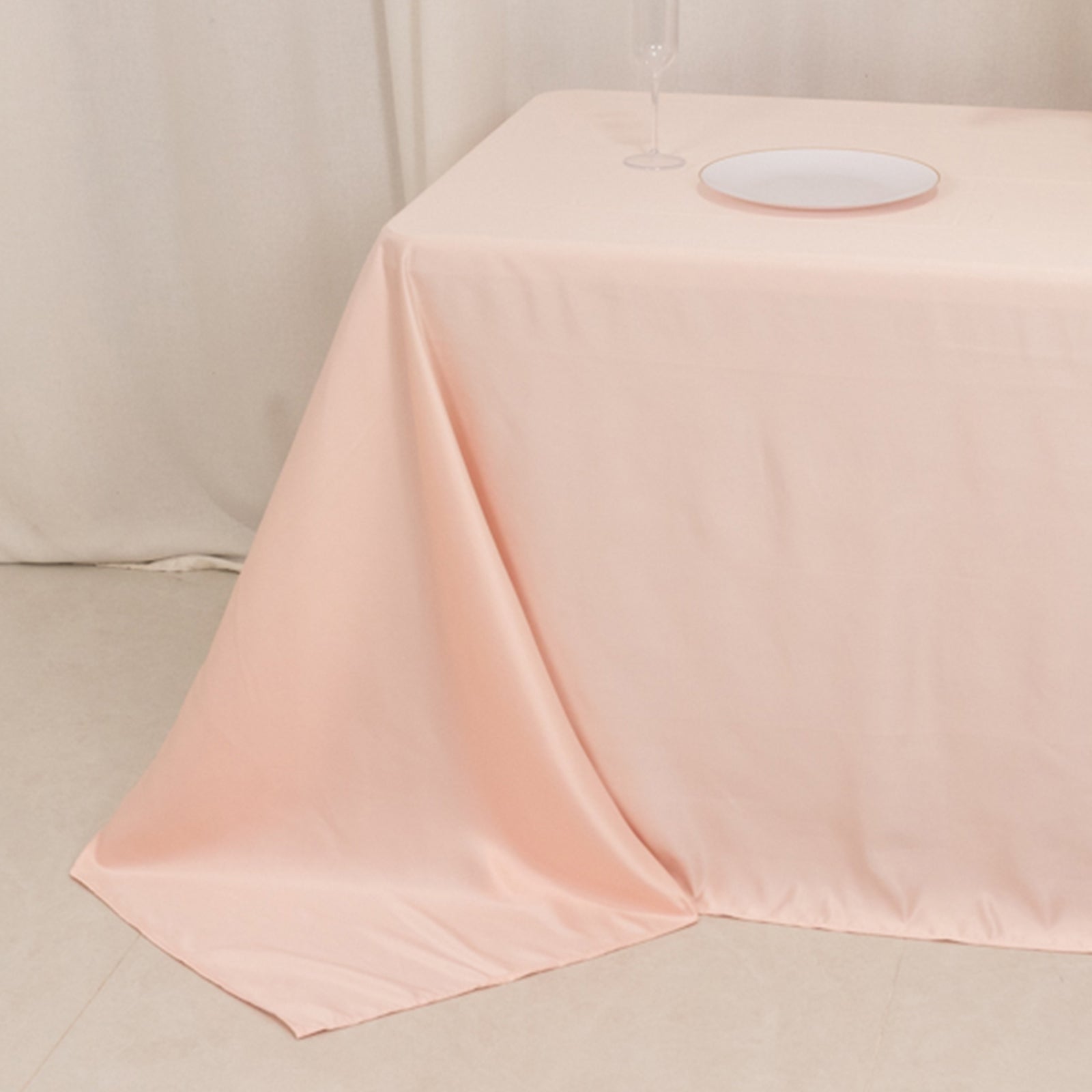 Blush Lamour Satin Rectangle Tablecloth - Soft, Silk - Like & Seamless 90x132