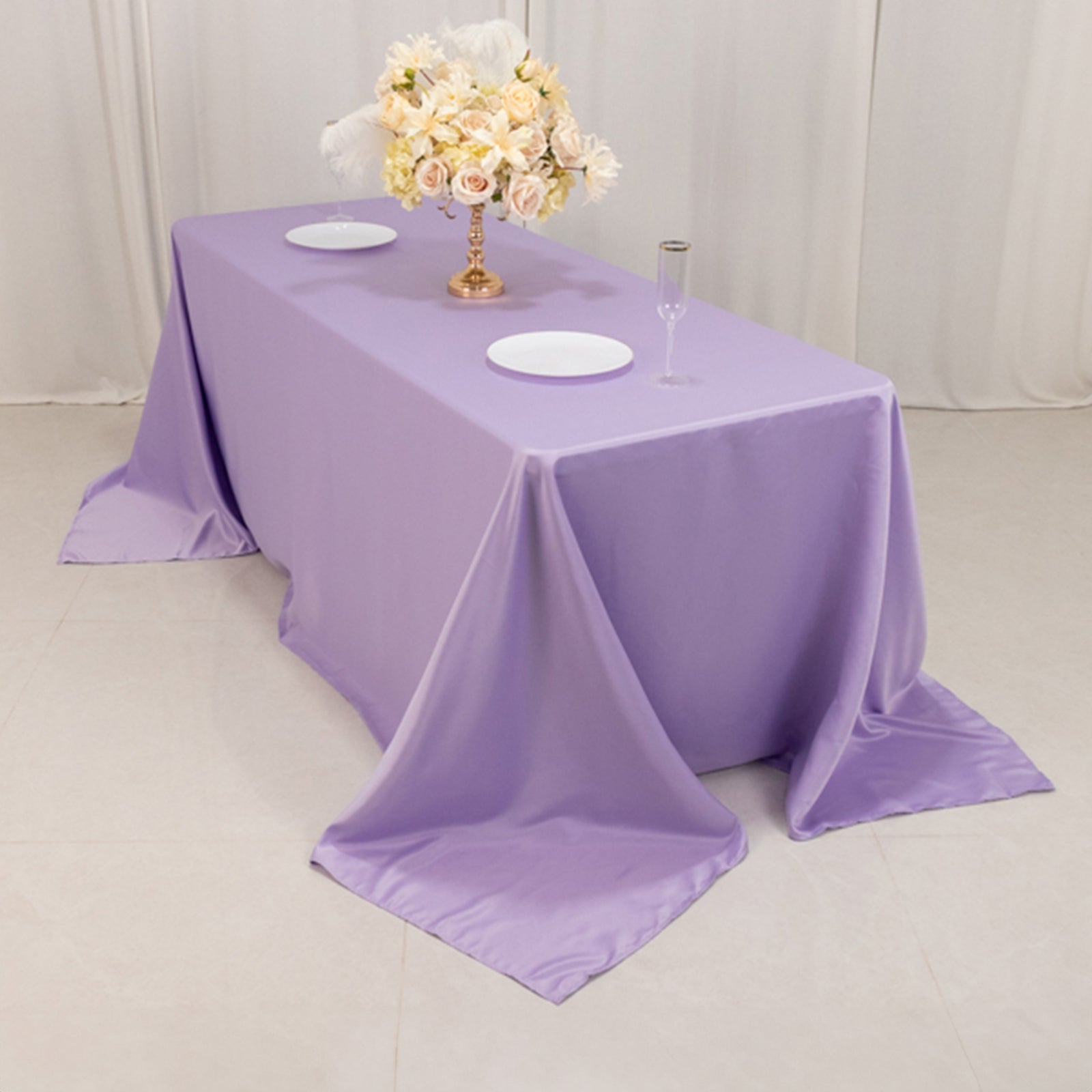 Lavender Lilac Lamour Satin Tablecloth - Soft & Durable, Ideal for Events