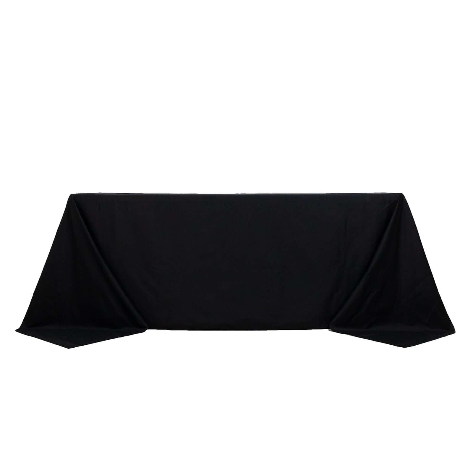 Black Seamless 100% Cotton Rectangle Tablecloth, 90x132, Soft & Breathable