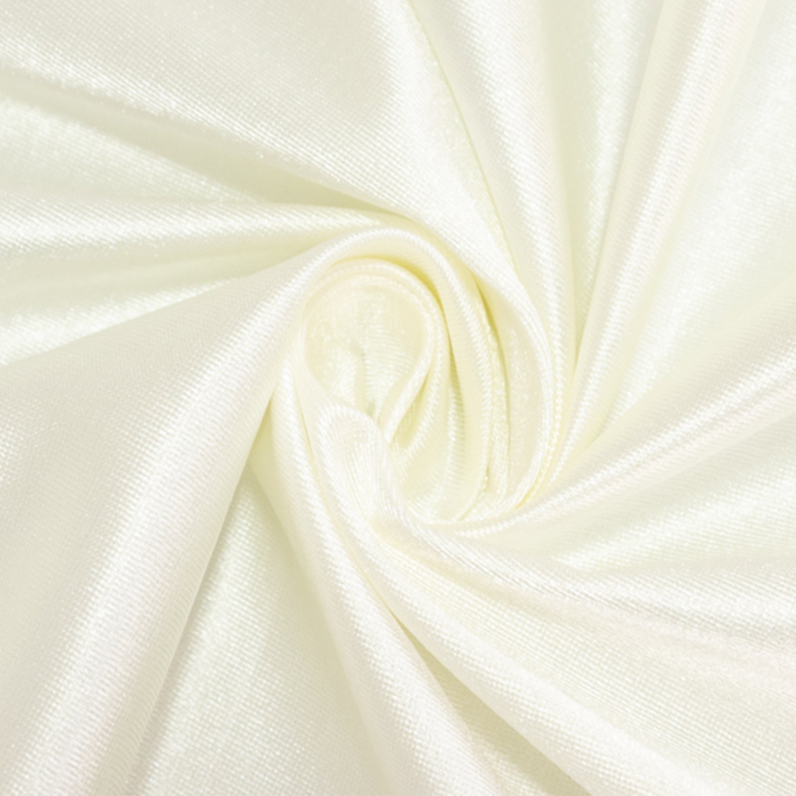 Hot! Premium Wrinkle-Free, Stain-Resistant 132" Shimmering Pearl White Scuba Round Tablecloth