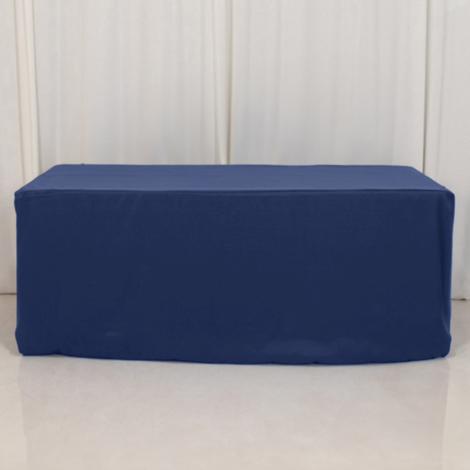 Exclusive Offer! Durable Navy Blue 220GSM Premium Polyester 6ft Rectangle Fitted Tablecloth