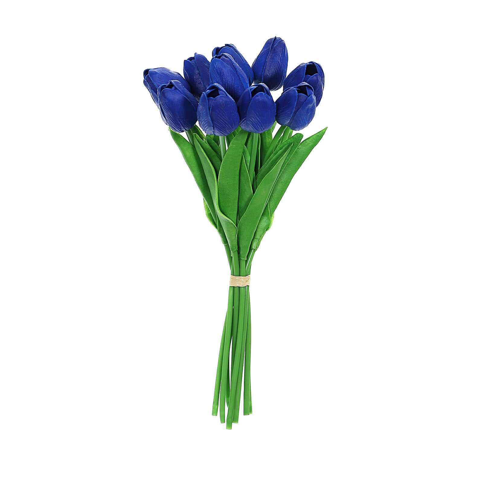 Hot! 10 Royal Blue Artificial Foam Tulip Stems, 13 Inches Tall