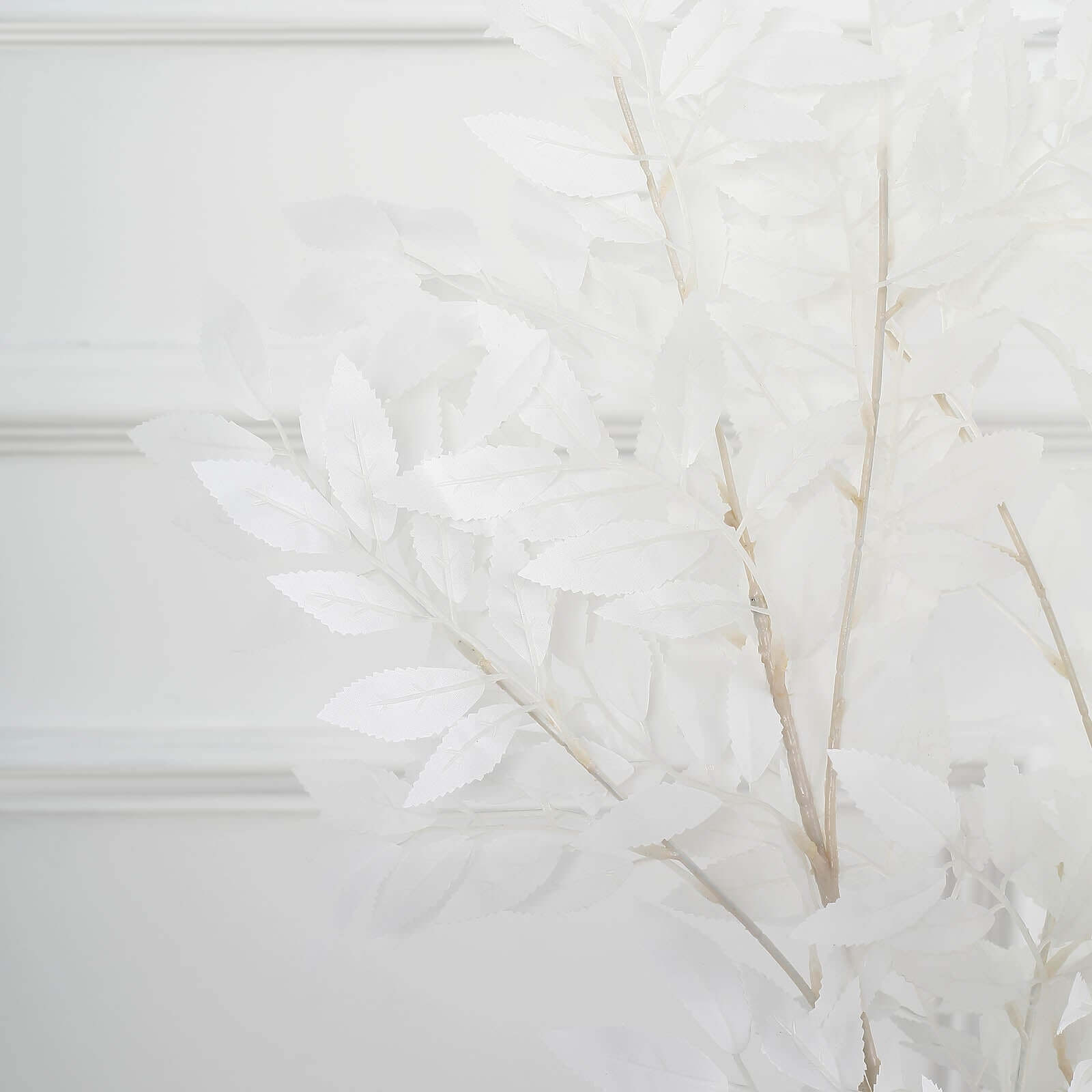 Get 2 White Artificial Silk Beech Leaf Branches - 42" Tall, Ideal Vase Fillers
