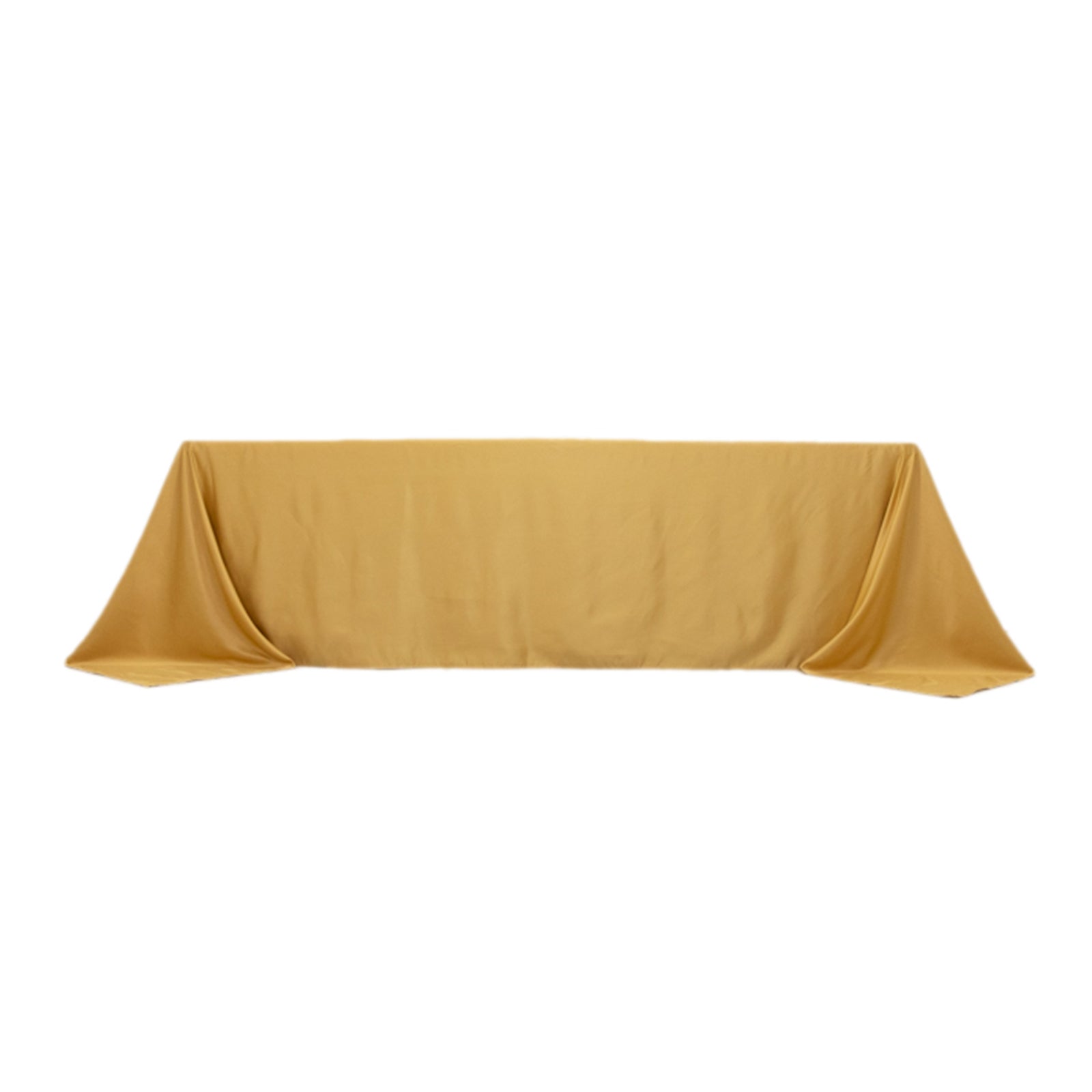 Luxurious Champagne Lamour Satin 90x156 Rectangle Seamless Tablecloth