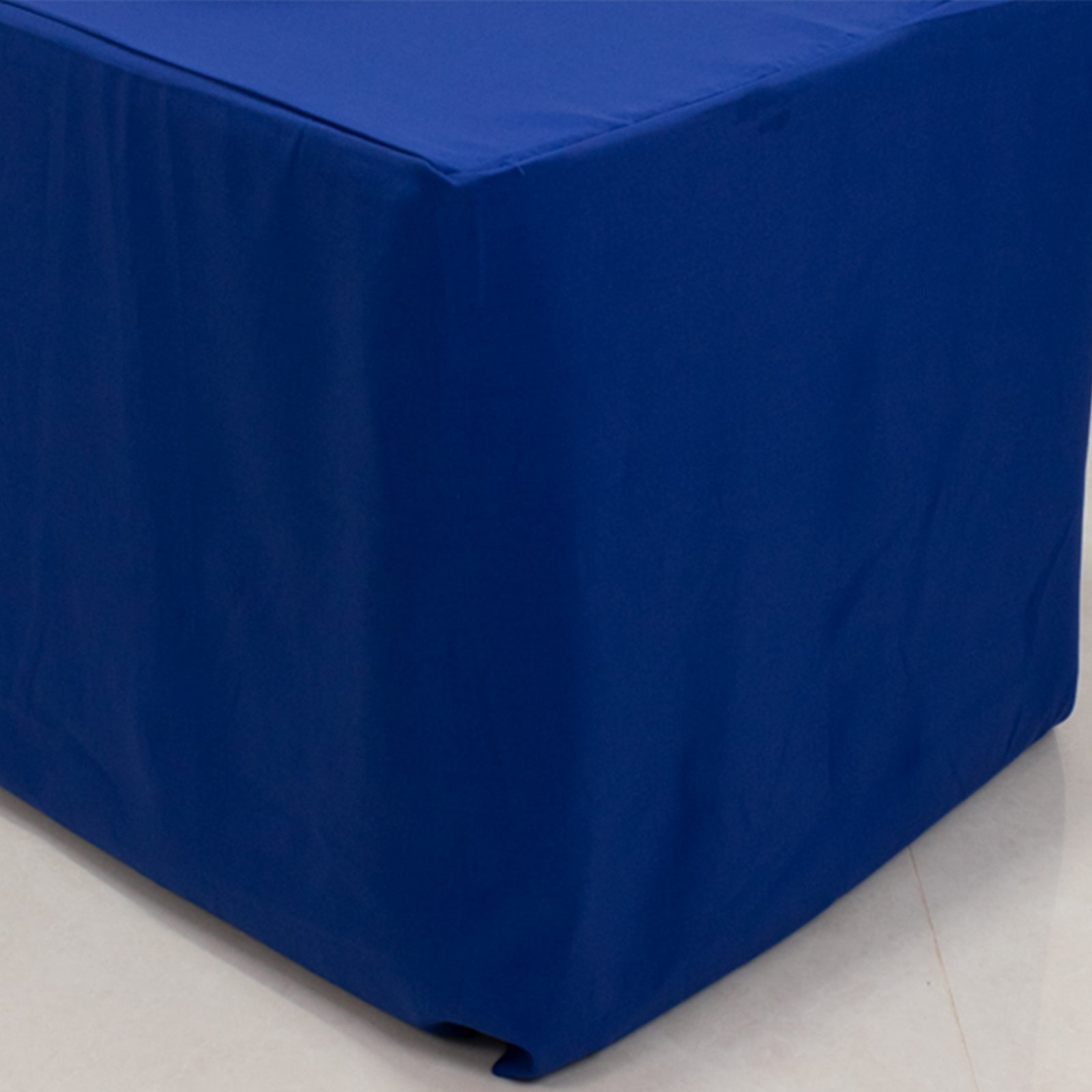Hot Sale! 6ft Royal Blue Premium Polyester 220GSM Fitted Rectangle Tablecloth for Banquets