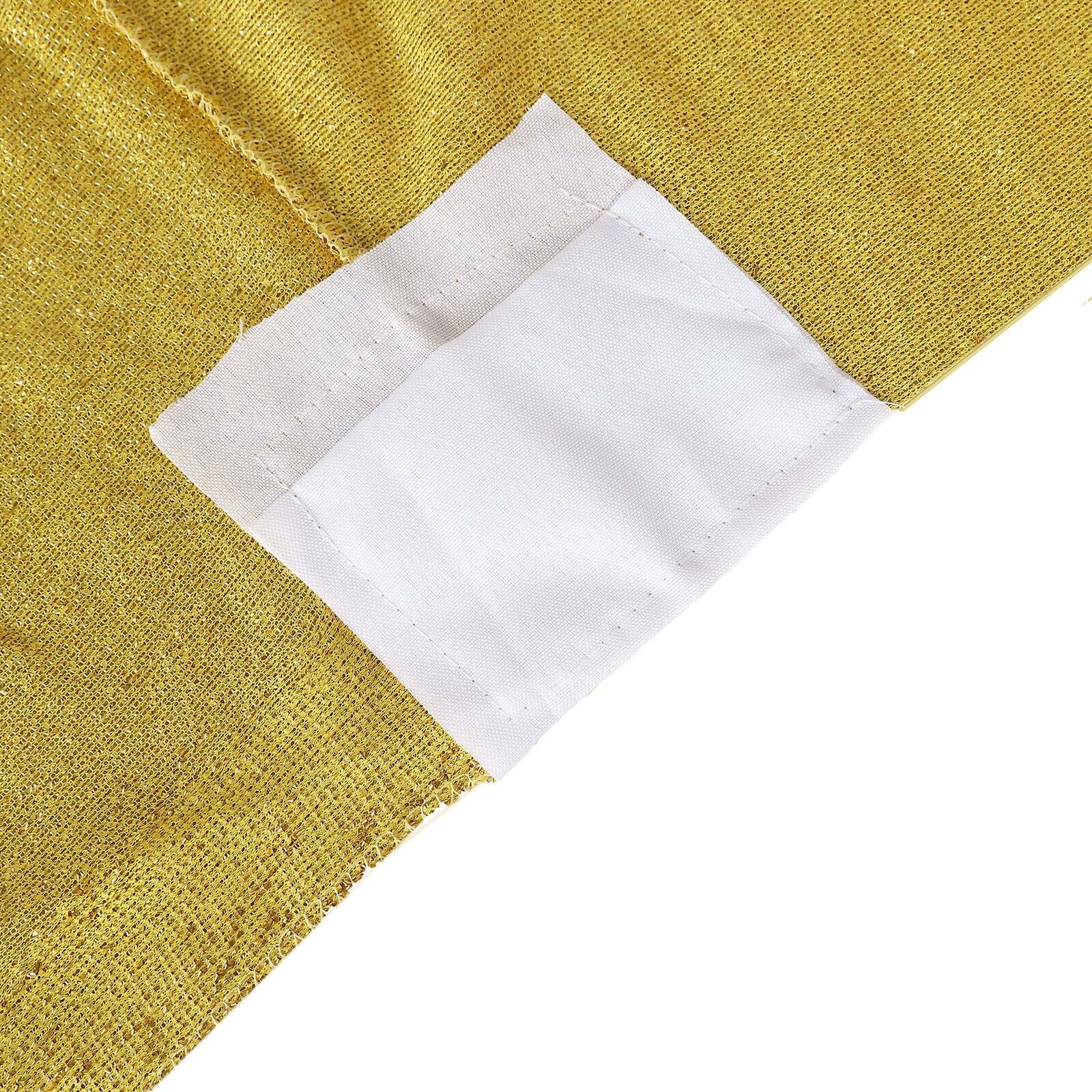 Hot Sale! Metallic Gold Glittered Stretch Spandex Tablecloth for Event Decor, 72x30 Rectangle