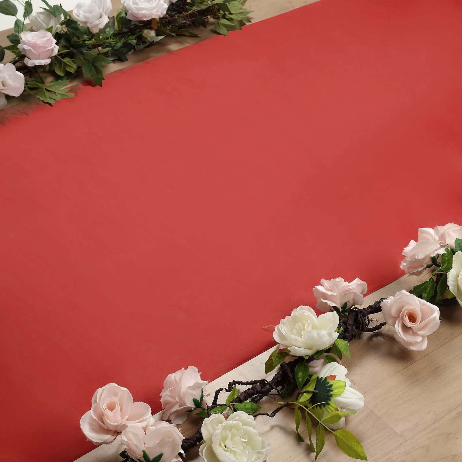 3ft x 100ft High - Quality Red Rayon Carpet Runner for Weddings and Parties